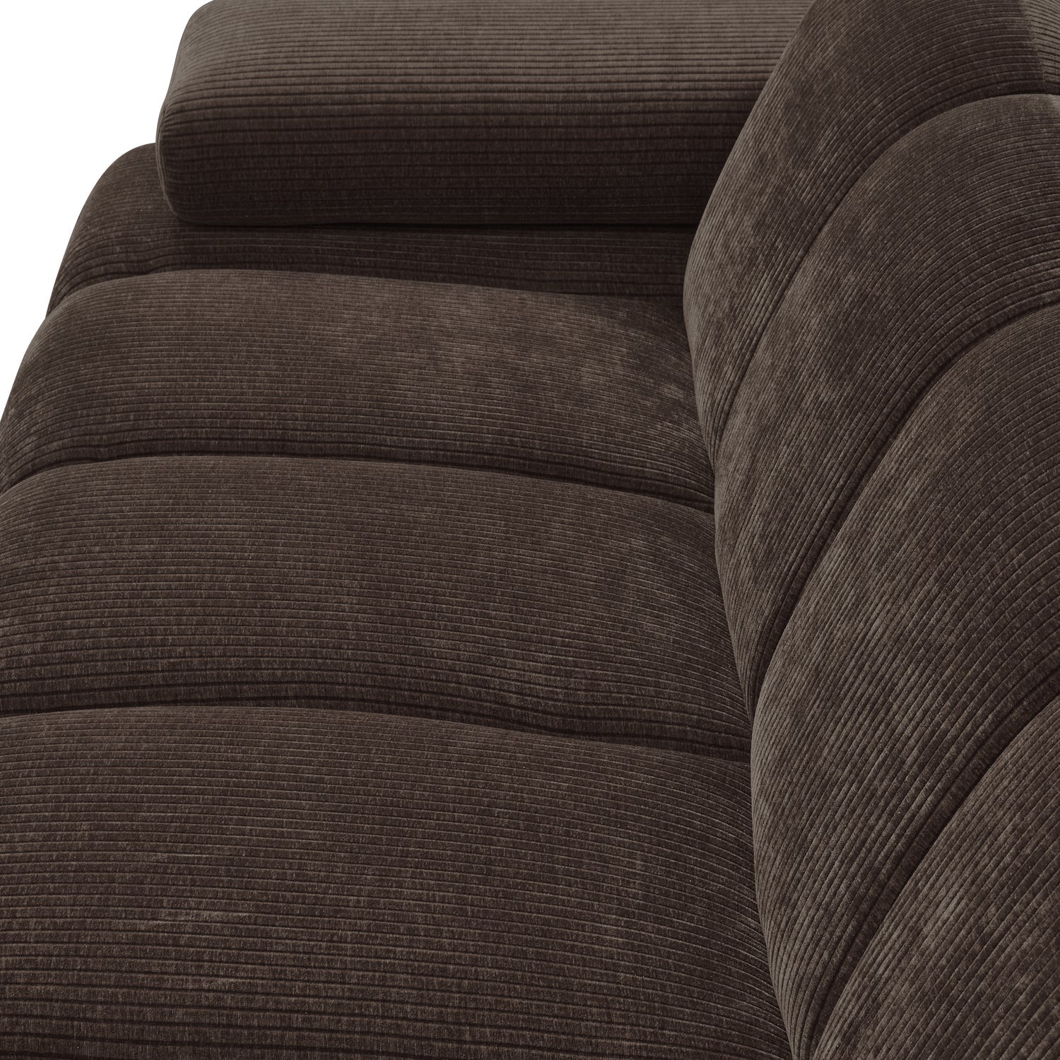 MOJO modular sofa - left-sided 2-seater dark brown corduroy element