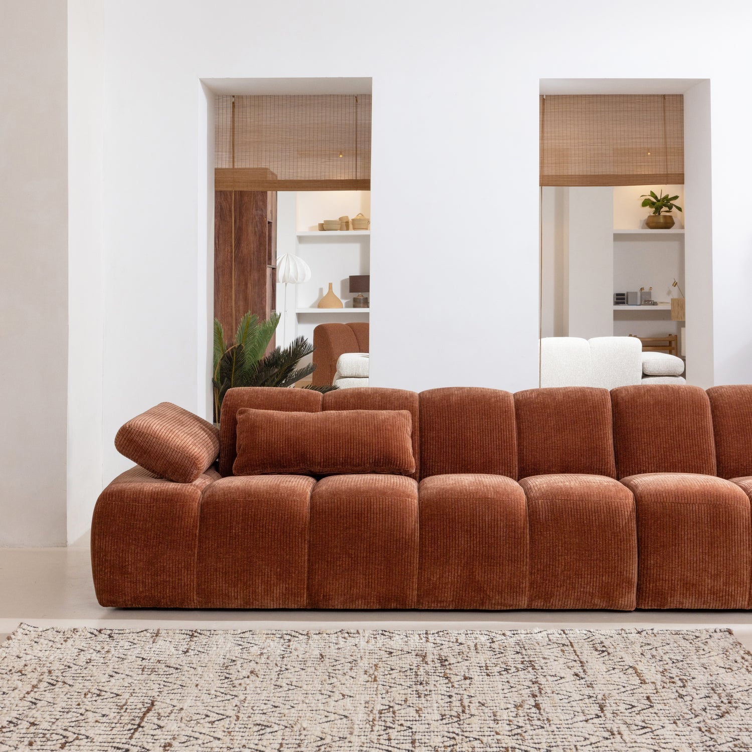 MOJO modular sofa - left-sided 2-seater brown corduroy element