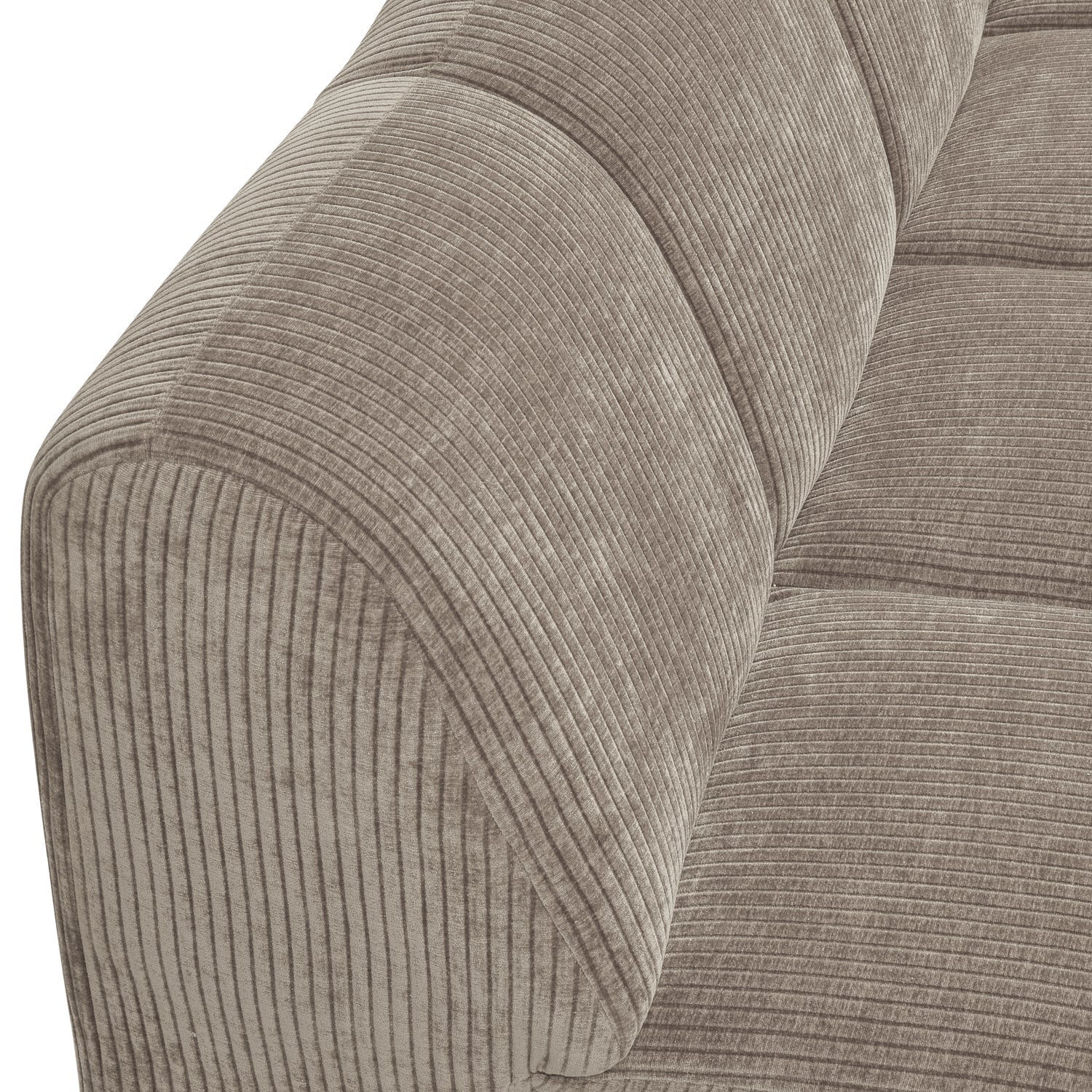 Modulares Sofa MOJO - 2-sitziges Element rechtsseitig in dunklem sandfarbenem Cord
