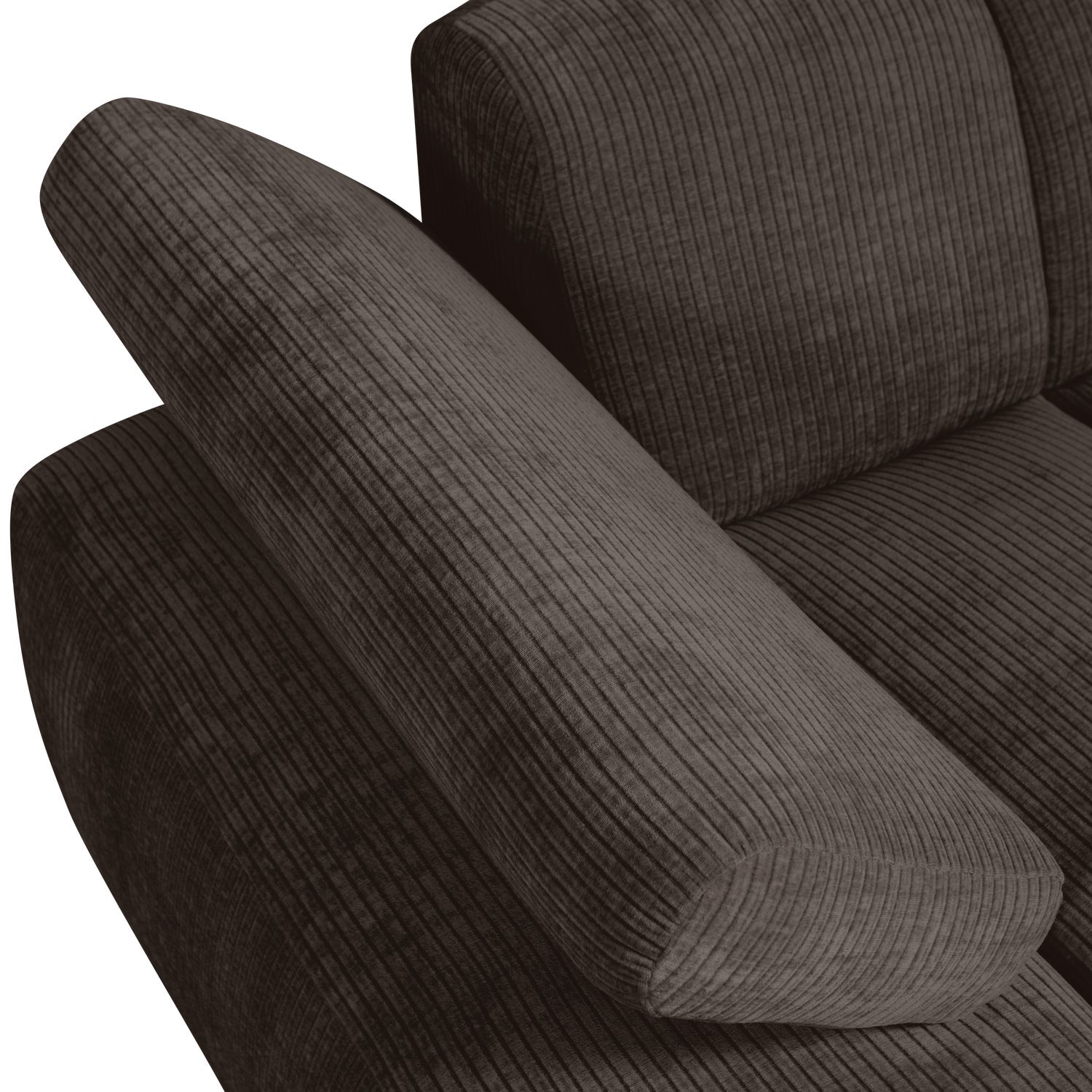 MOJO modular sofa - left-sided dark brown corduroy chaise longue