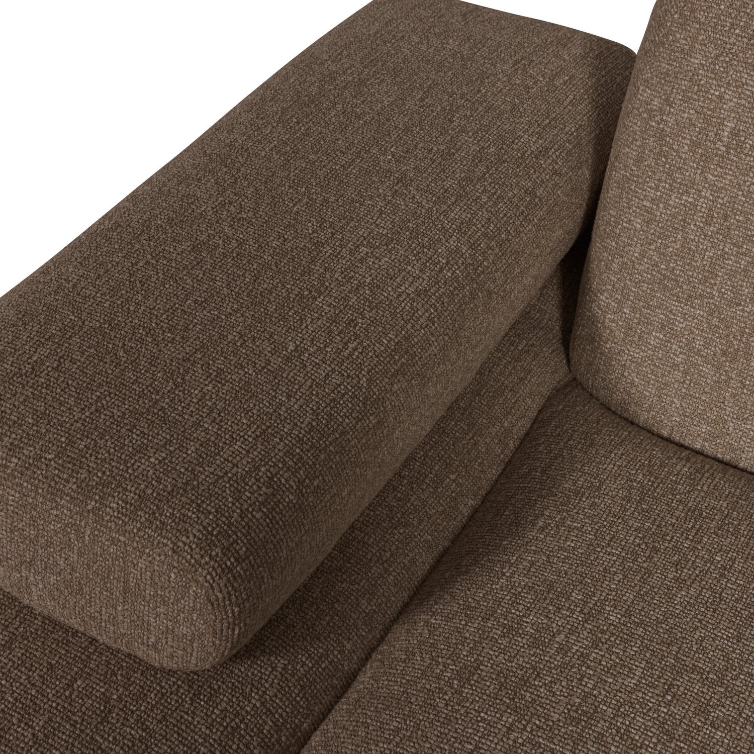 Modulares Sofa MOJO - linksseitiger Chaiselongue in dunkelbraunem Bouclé