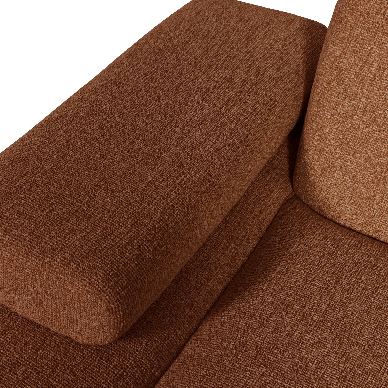 Modulares Sofa MOJO - linksseitiger Chaiselongue in braunem Bouclé