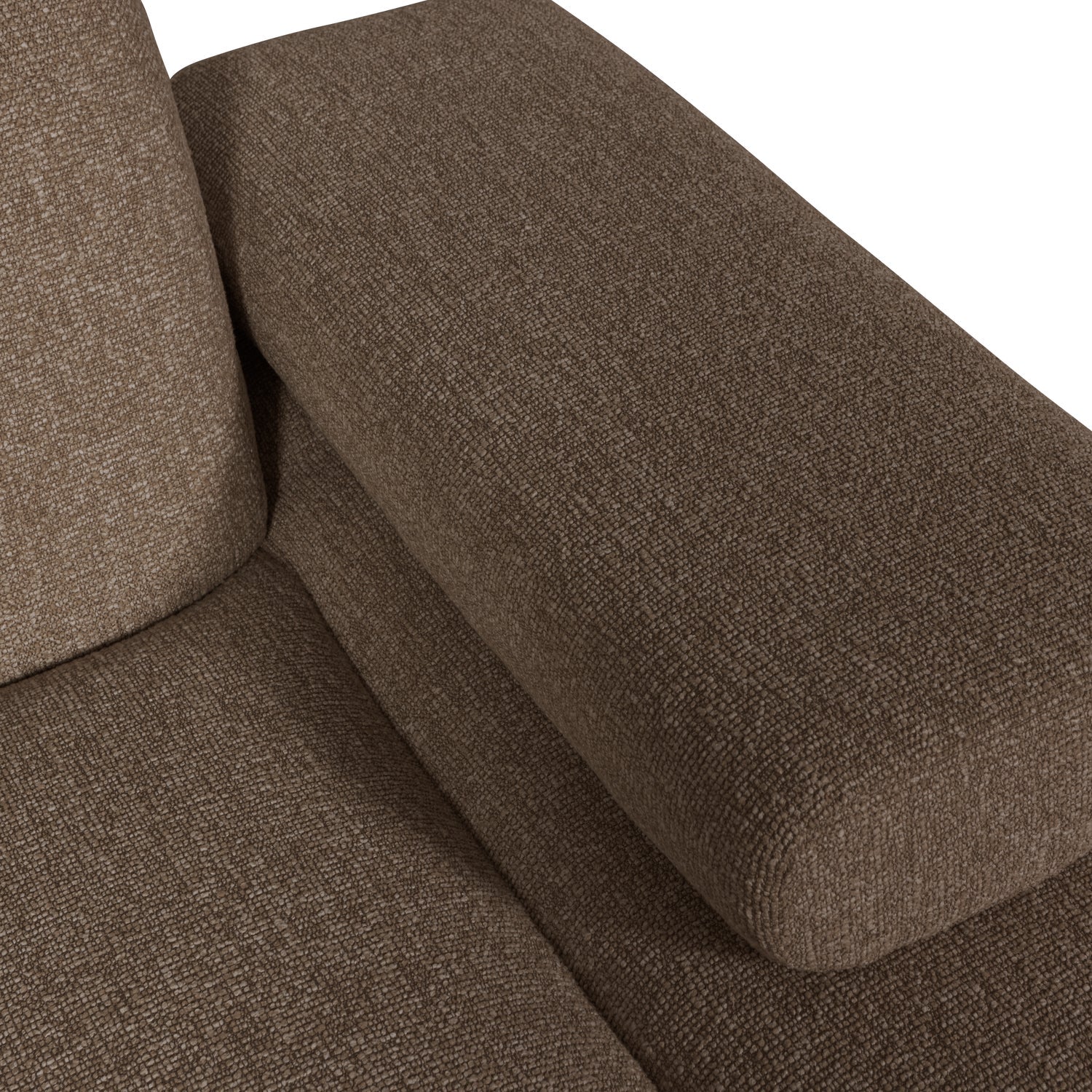 Modulares Sofa MOJO - rechtsseitiger Chaiselongue in dunkelbraunem Bouclé