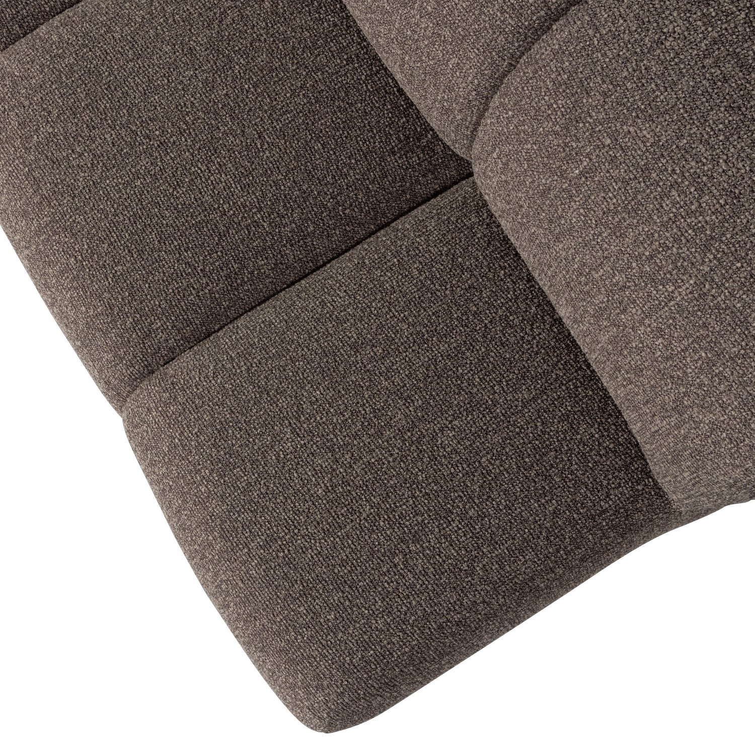 Modulares Sofa MOJO - 3-sitziges Element in dunkelbraunem Bouclé