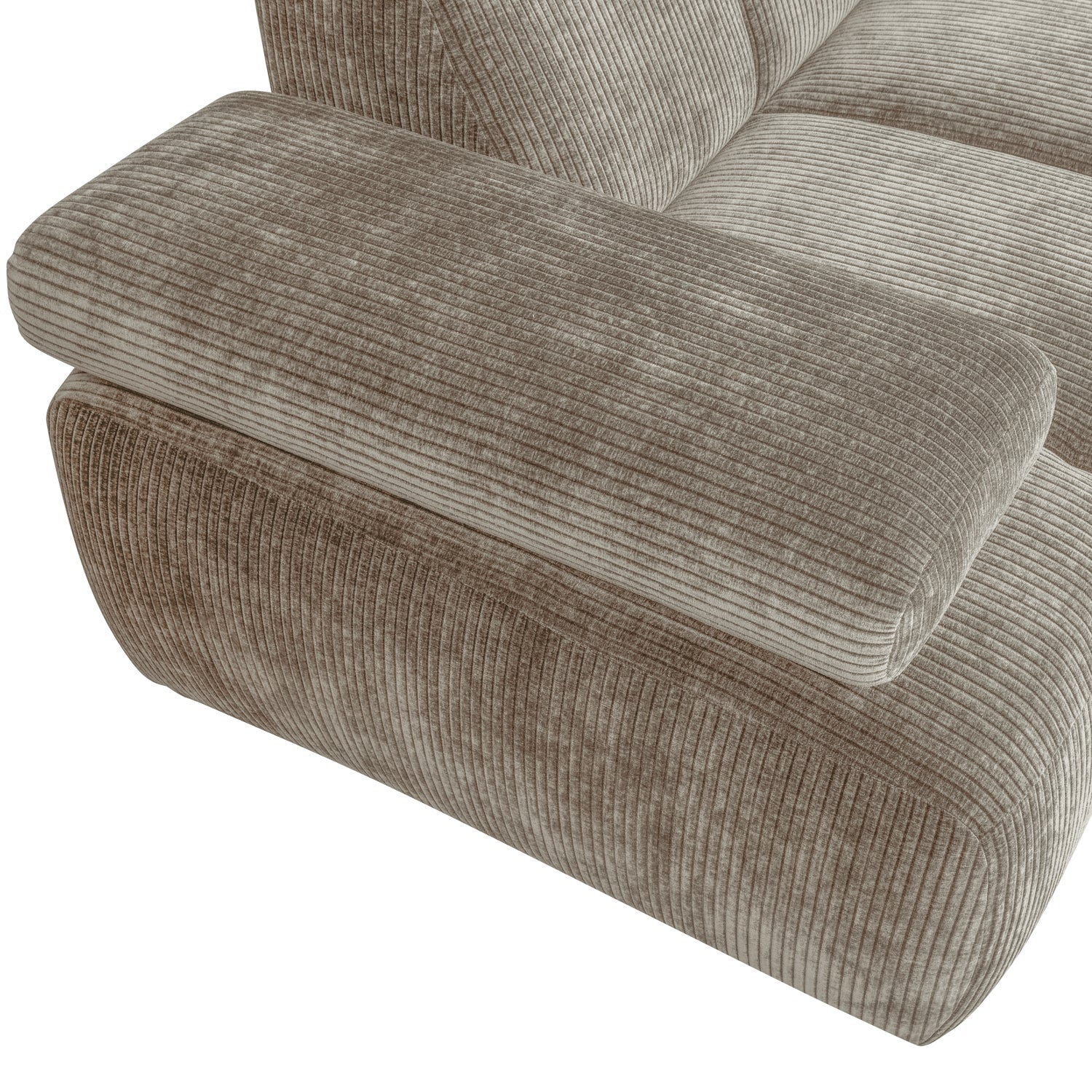 Modularer Ecksofa rechtsseitig für 6 Personen MOJO in dunkelbeigem Cord