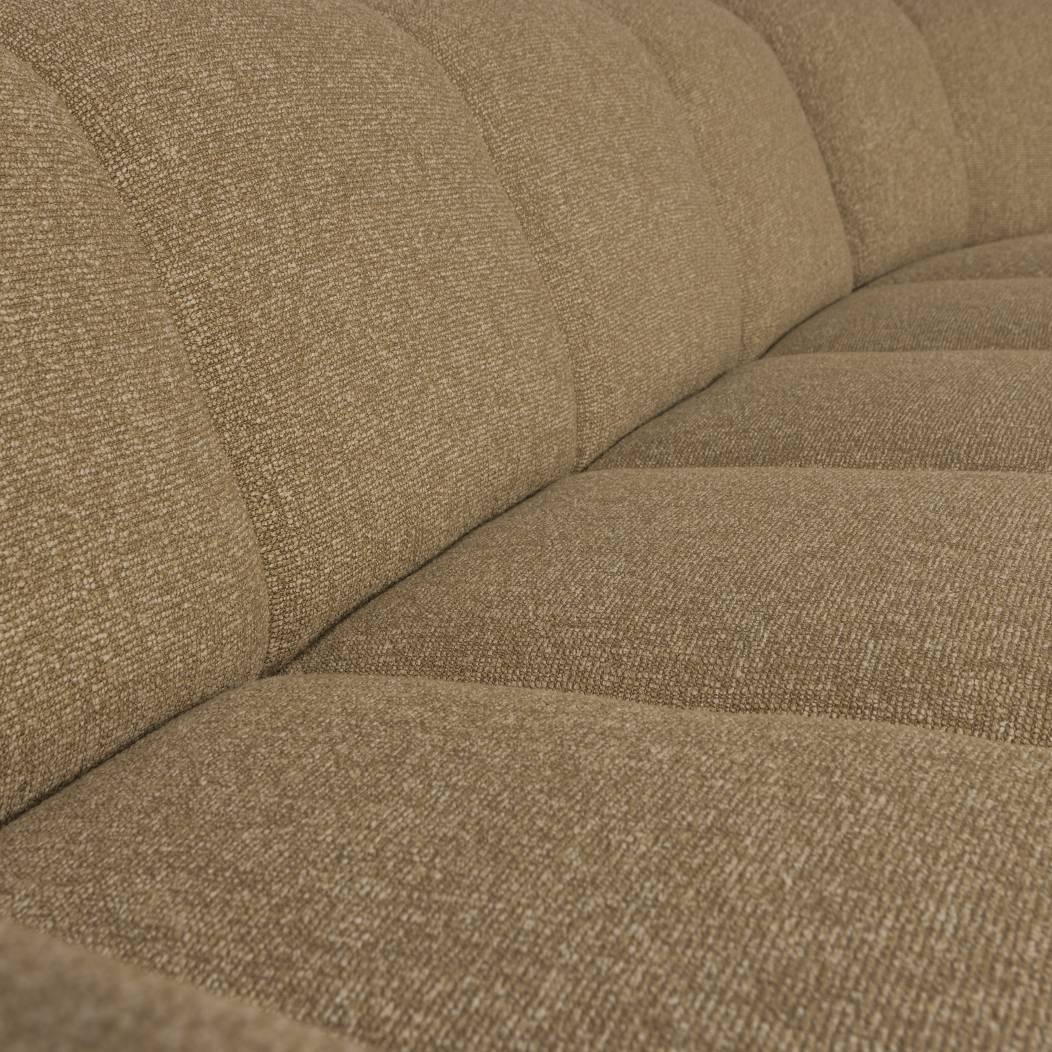 Right-facing modular corner sofa for 6 people MOJO honey mélange boucle