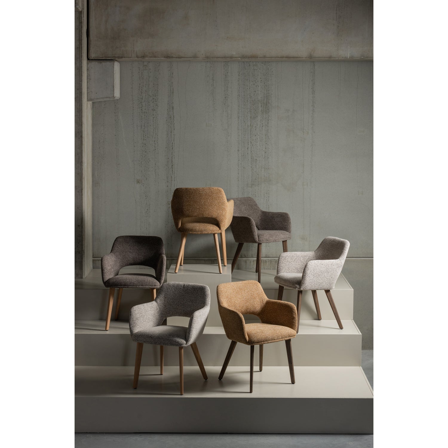 Murat Dining Chair Natural with Wooden Leg Mystic Brown