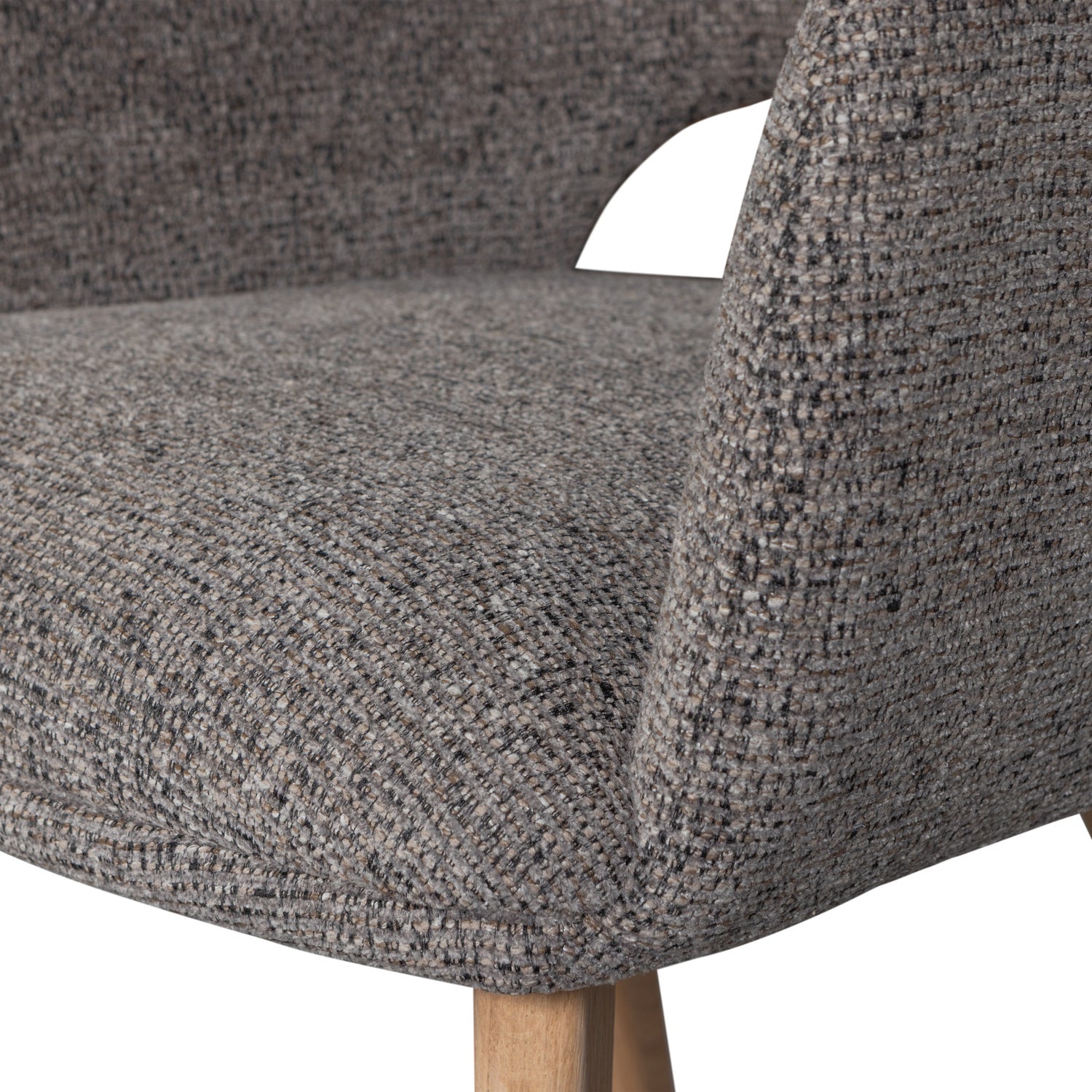 Sessel MURAT taupe mit Eichenbasis