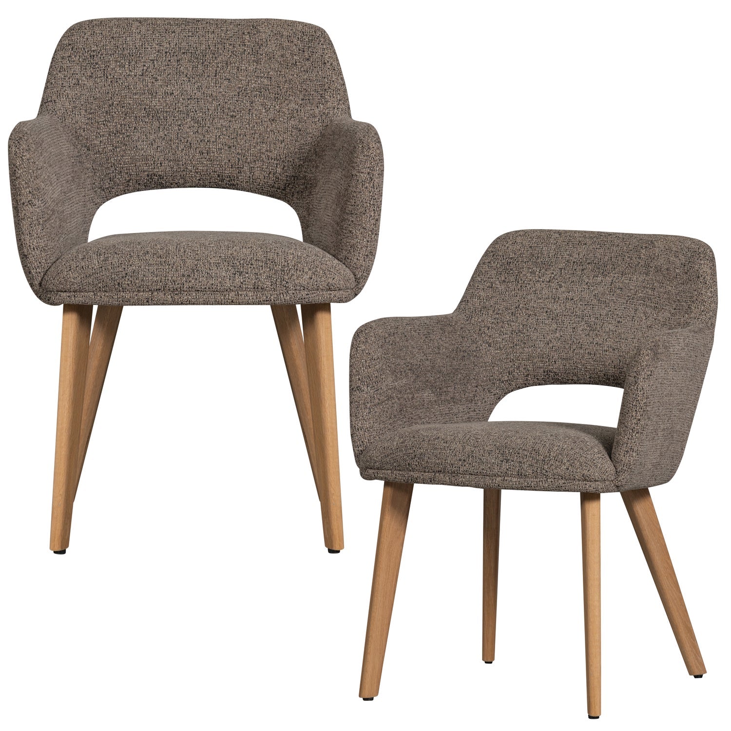 Sessel MURAT taupe mit Eichenbasis