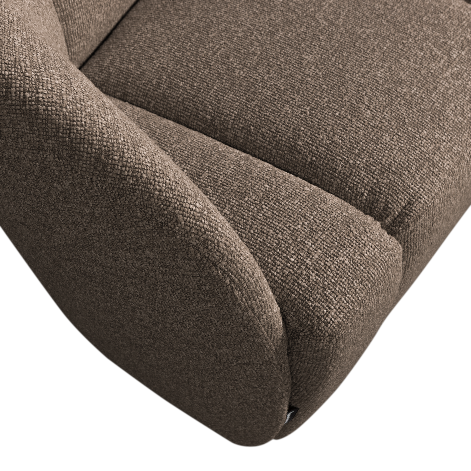 Left-facing 2-seater Sofa MOJO brown mélange boucle