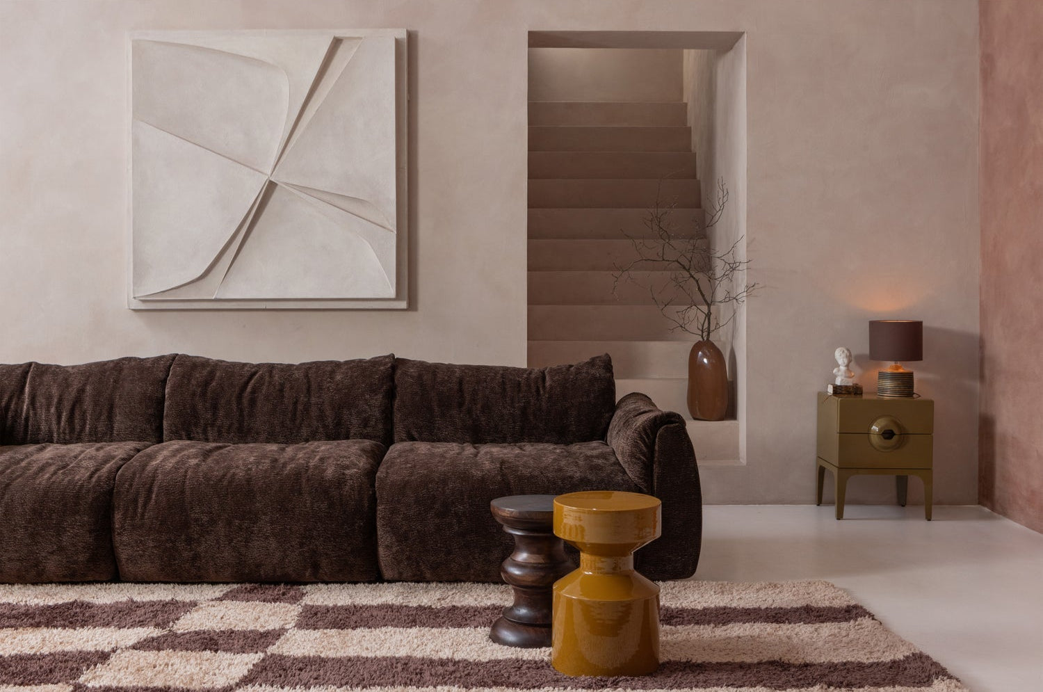 Modulsofa BAGGY - Element dunkelbraunes Chenille