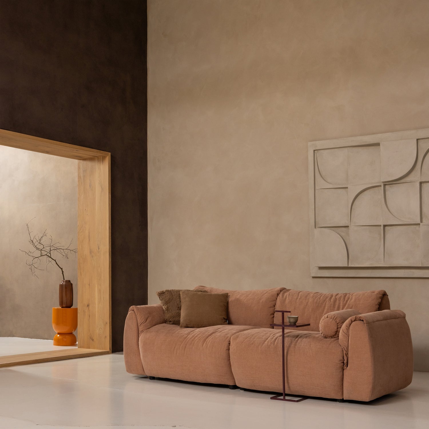 Right-facing modular sofa BAGGY - 1-seater in pink [Klaudia]