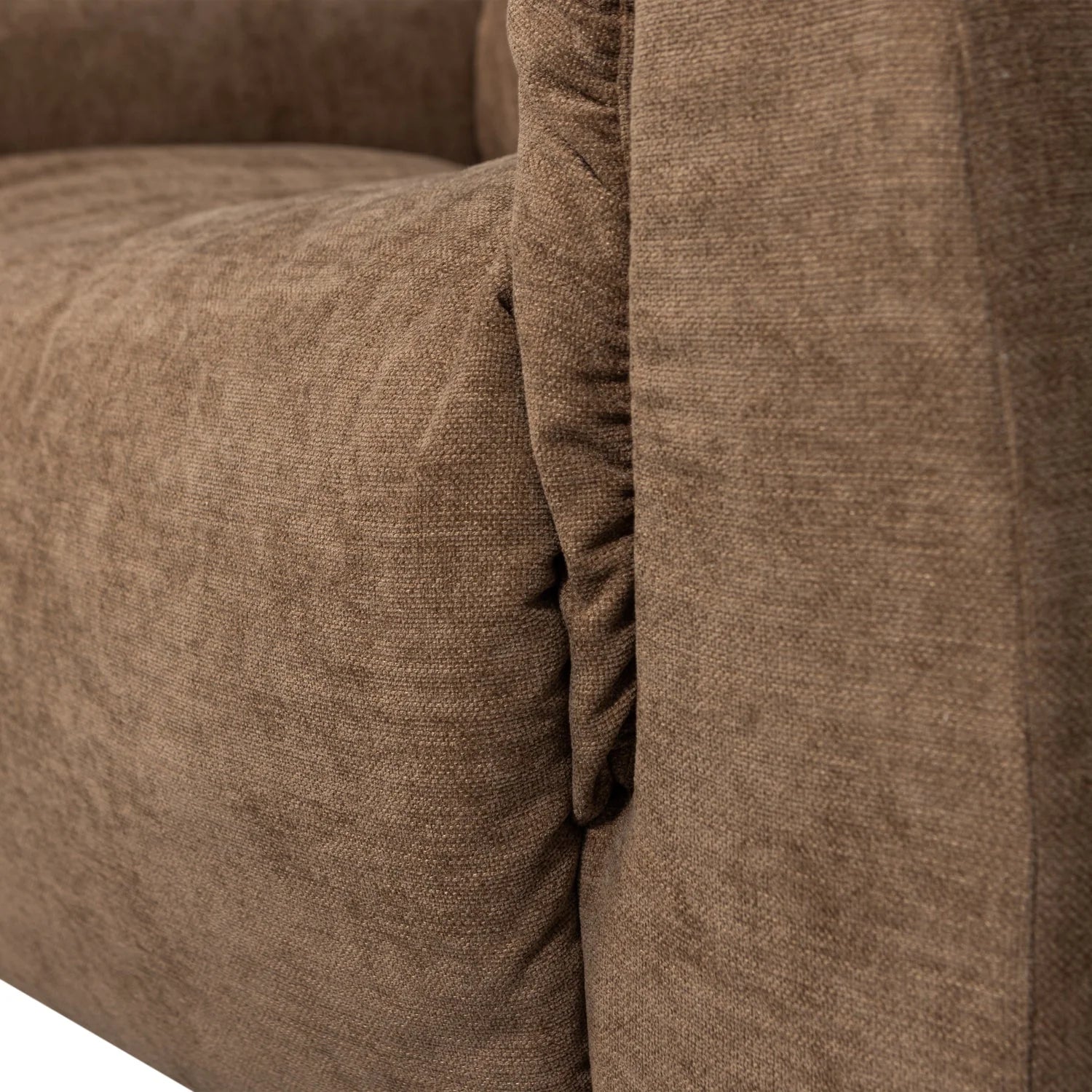 BAGGY brown swivel armchair