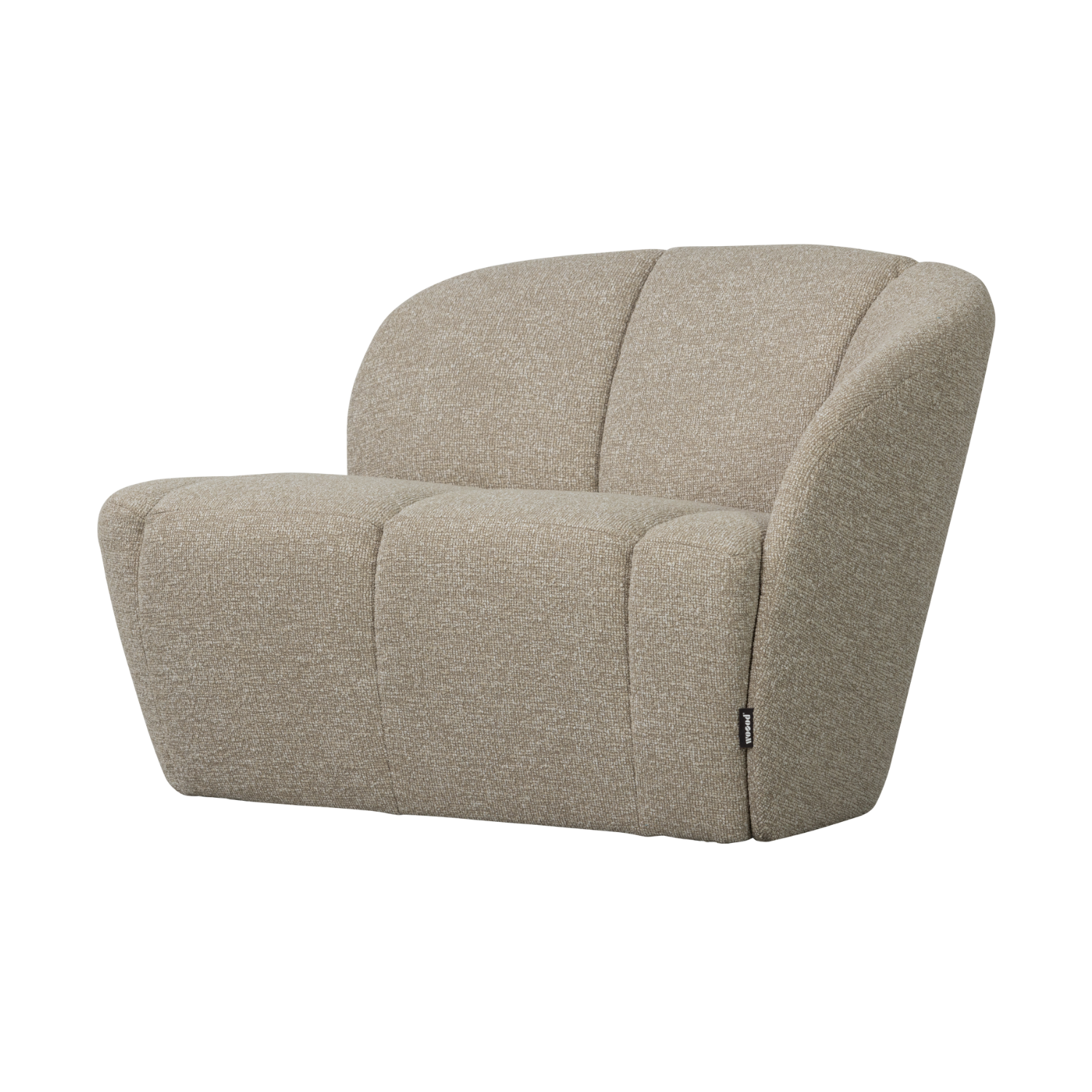 Right-facing 2-seater Sofa MOJO sand mélange boucle