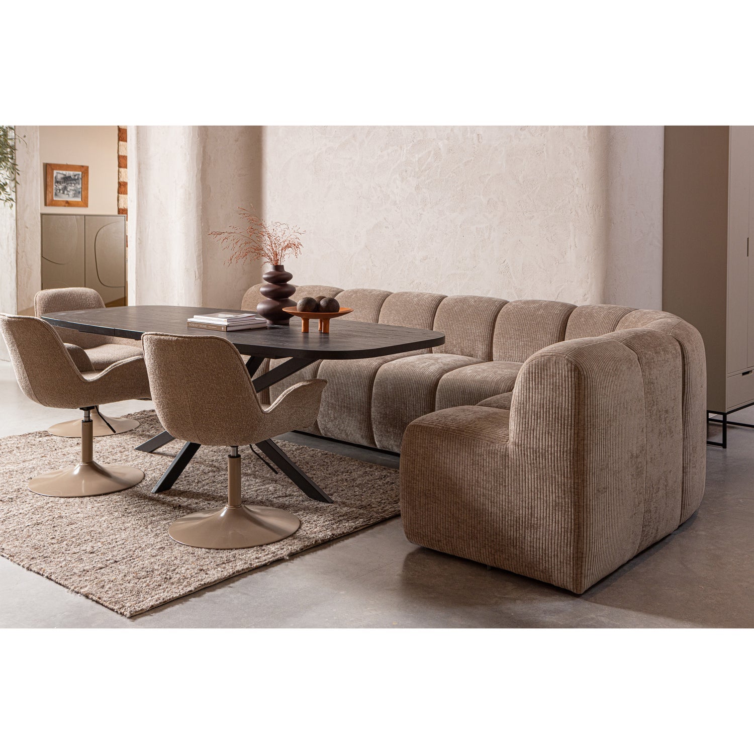MOJO BENCH Modular Sofa - Brown Corduroy Corner Element