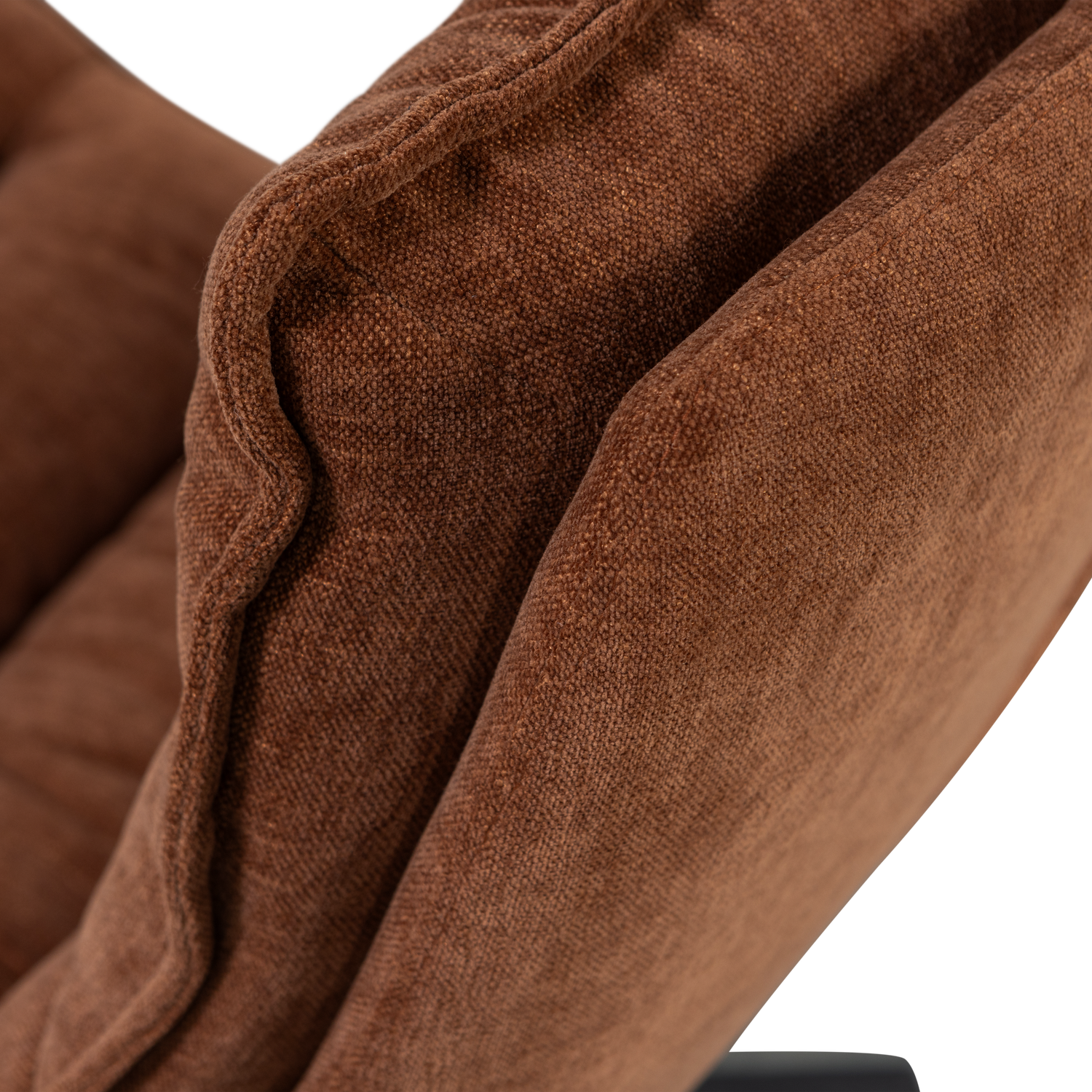 KUBE Brown Swivel Armchair with Footrest