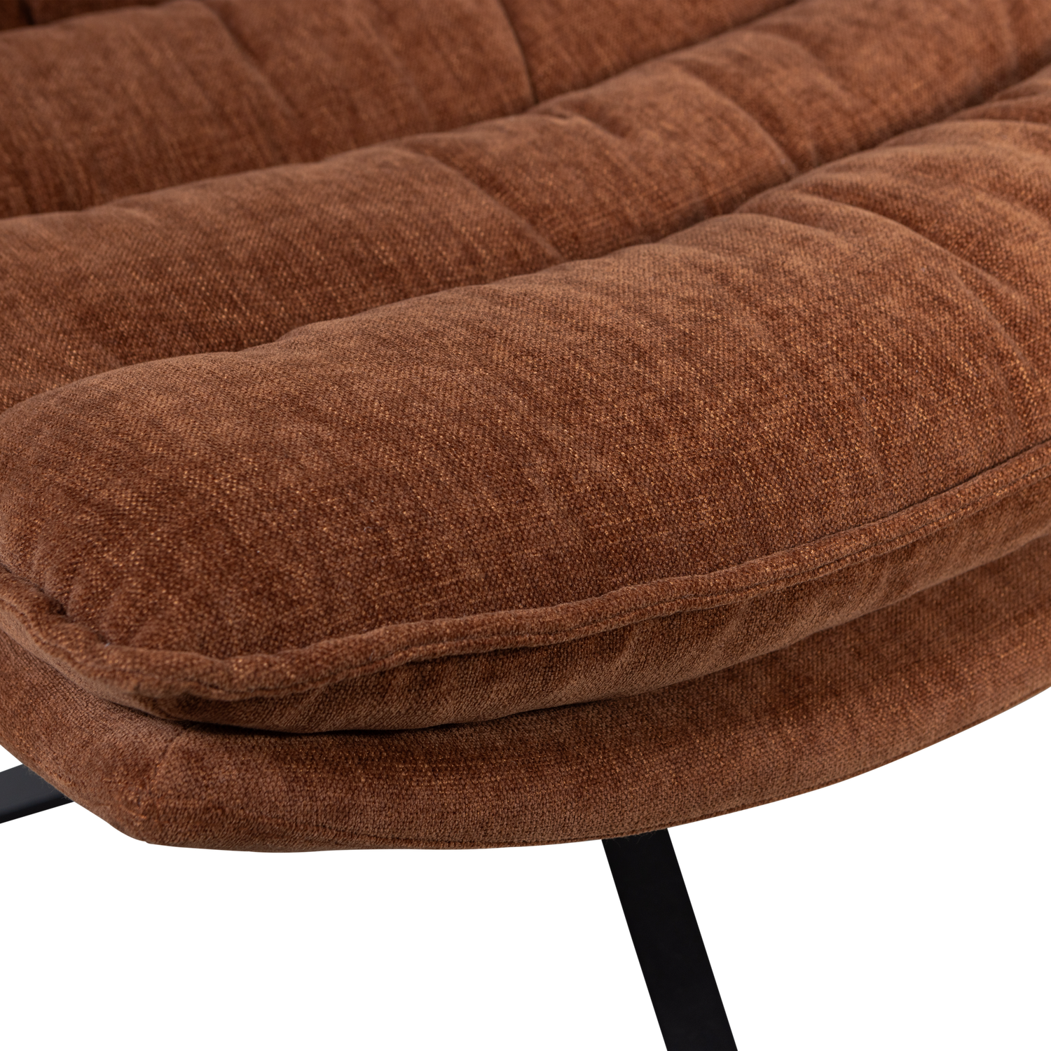 KUBE Brown Swivel Armchair with Footrest