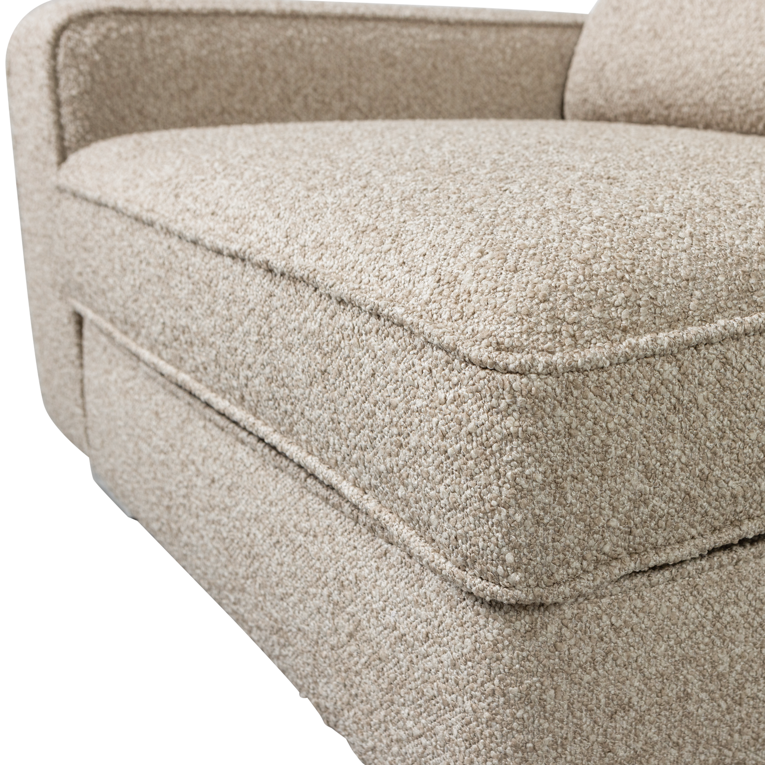 Sofa LAZY - left-side end module in sandy bouclé
