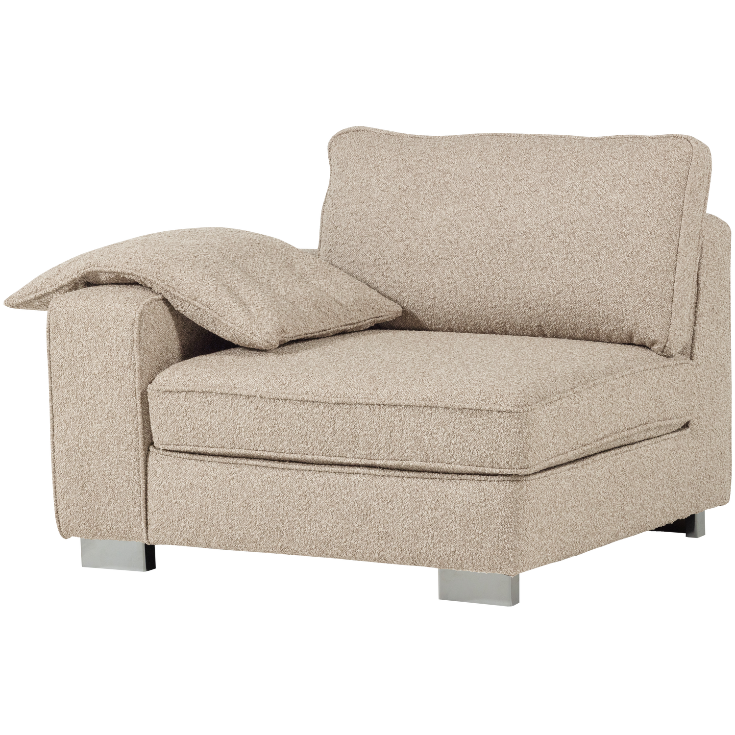 Sofa LAZY - left-side end module in sandy bouclé