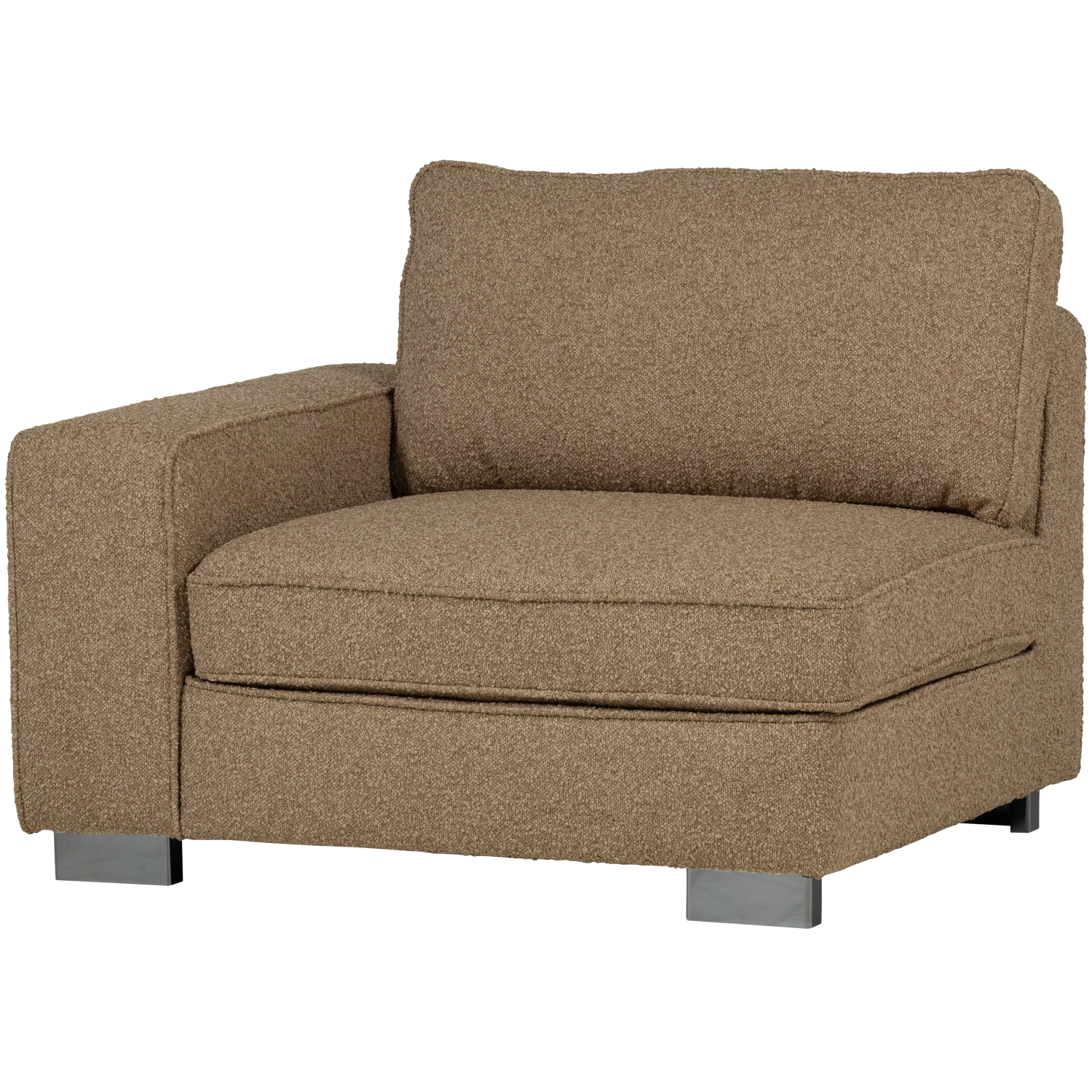 Sofa LAZY - left-side end module in brown bouclé