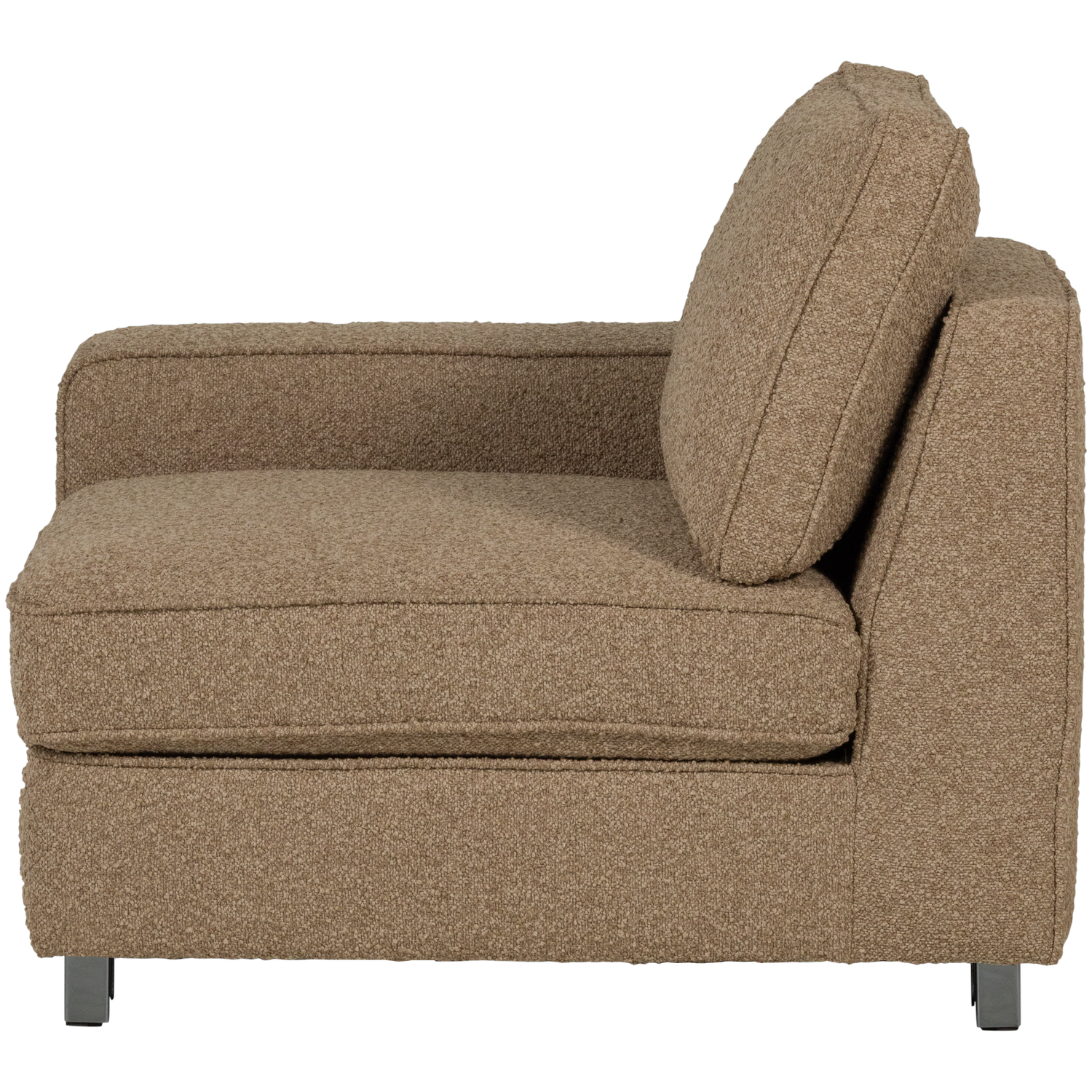 Sofa LAZY - left-side end module in brown bouclé