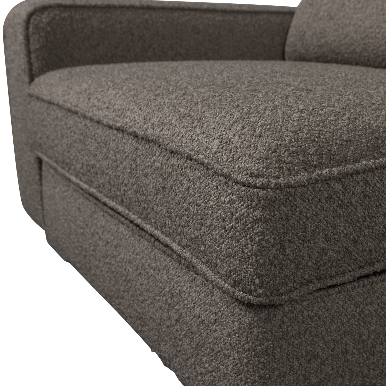 Sofa LAZY - left-side end module in anthracite bouclé
