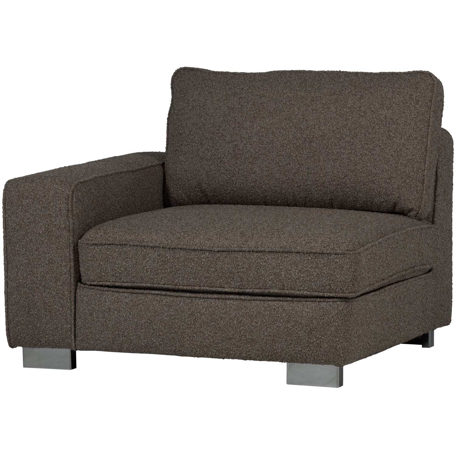 Sofa LAZY - left-side end module in anthracite bouclé