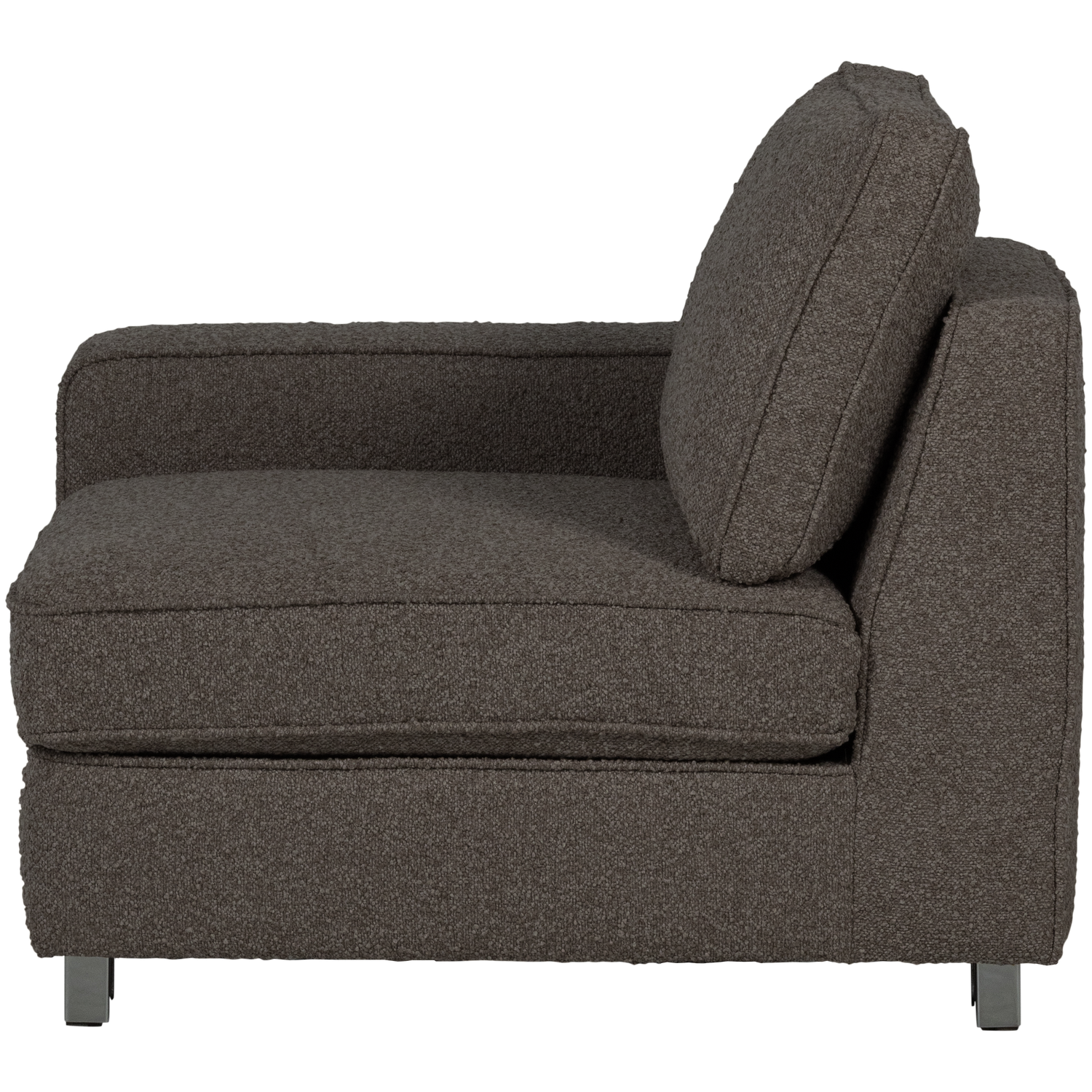 Sofa LAZY - left-side end module in anthracite bouclé