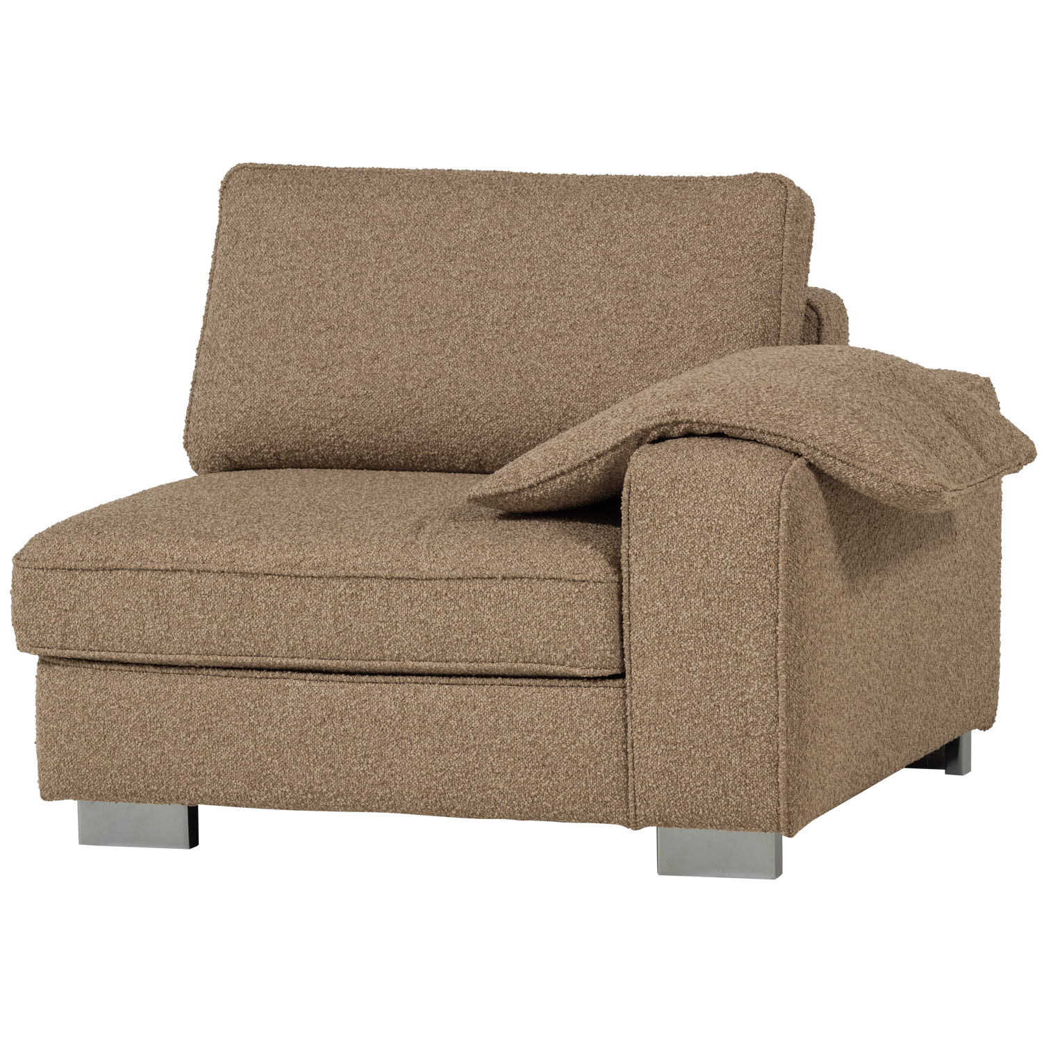 LAZY Sofa - Right-End Module in Brown Bouclé