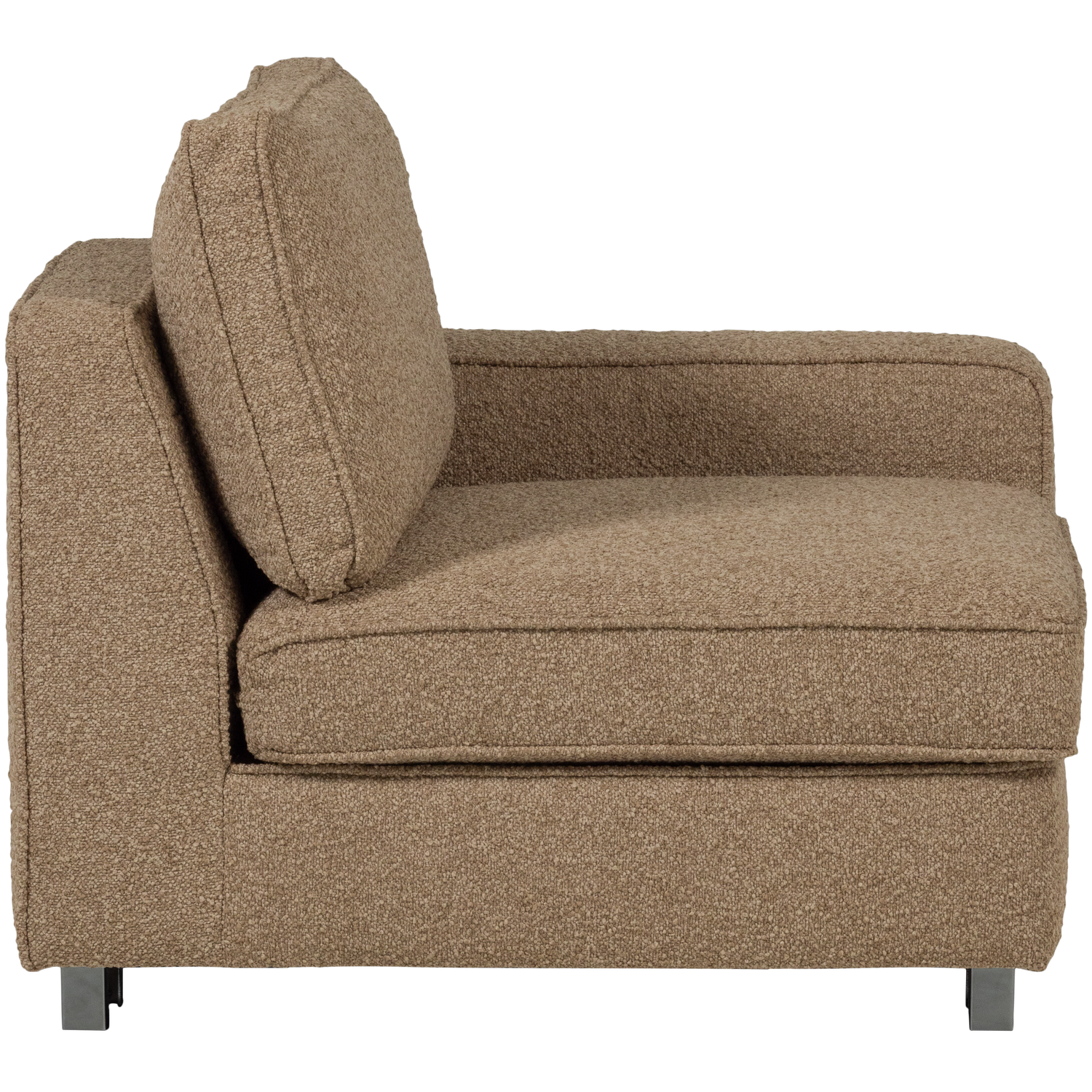 LAZY Sofa - Right-End Module in Brown Bouclé
