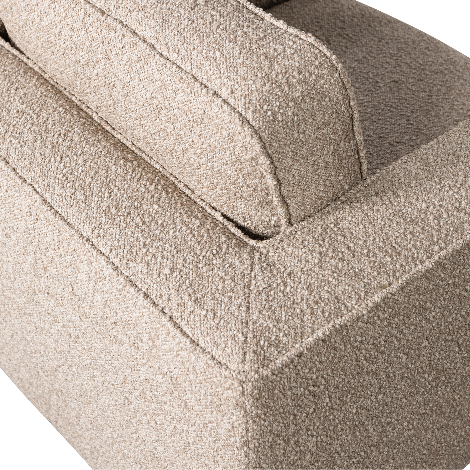 LAZY Sand Bouclé Swivel Armchair