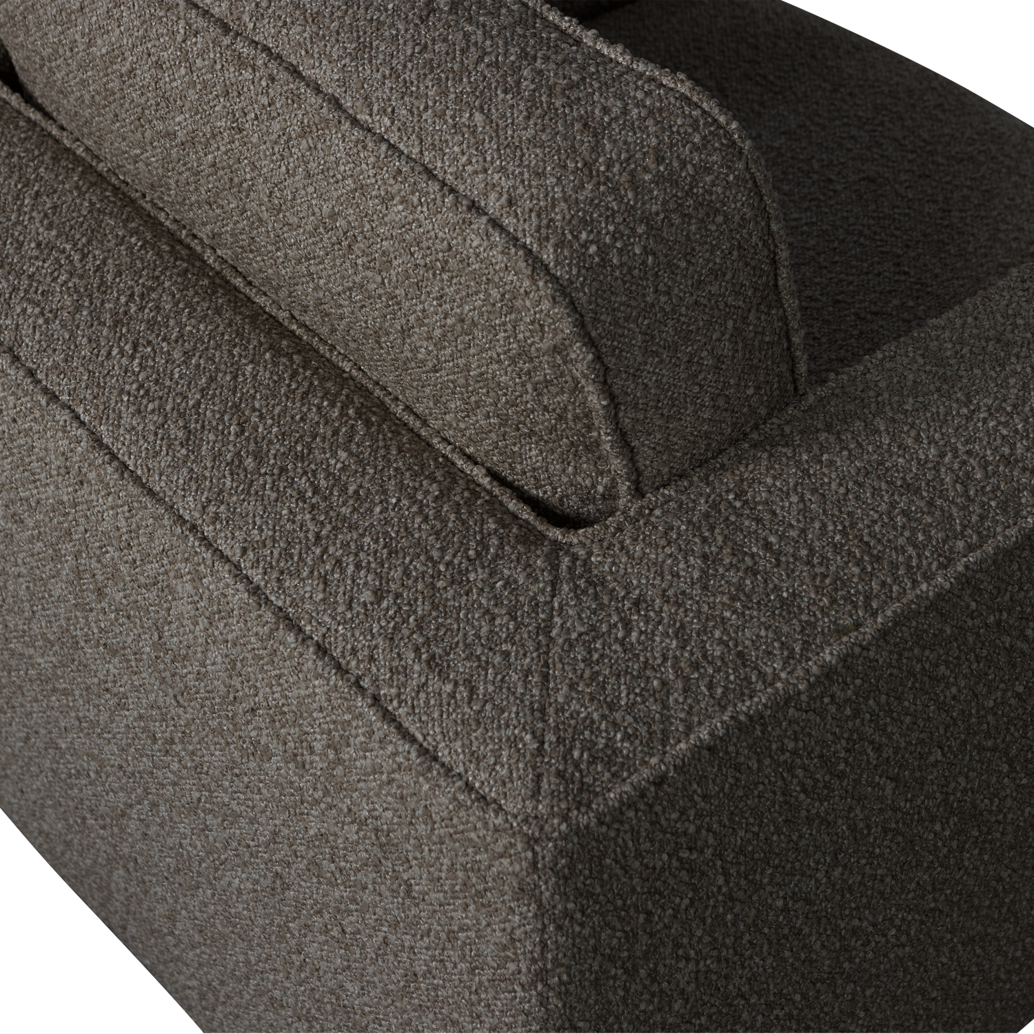 LAZY swivel armchair in anthracite bouclé