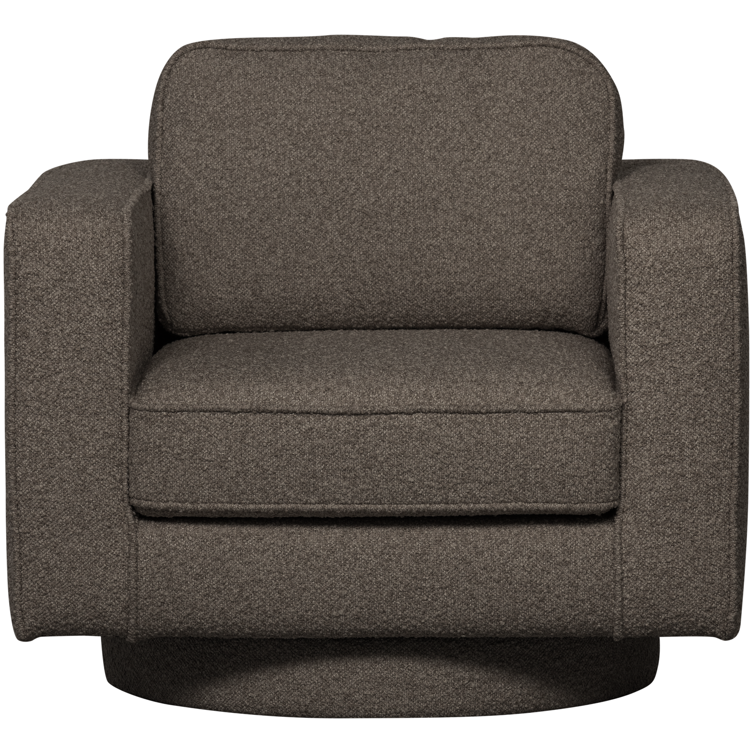 LAZY swivel armchair in anthracite bouclé