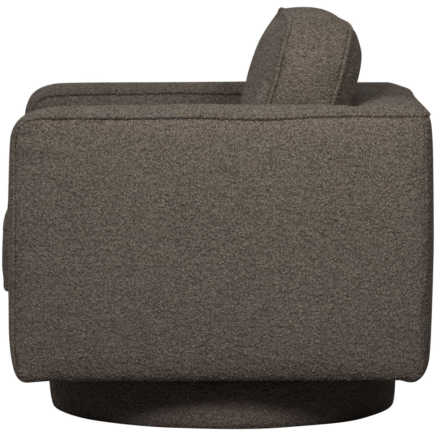 LAZY swivel armchair in anthracite bouclé
