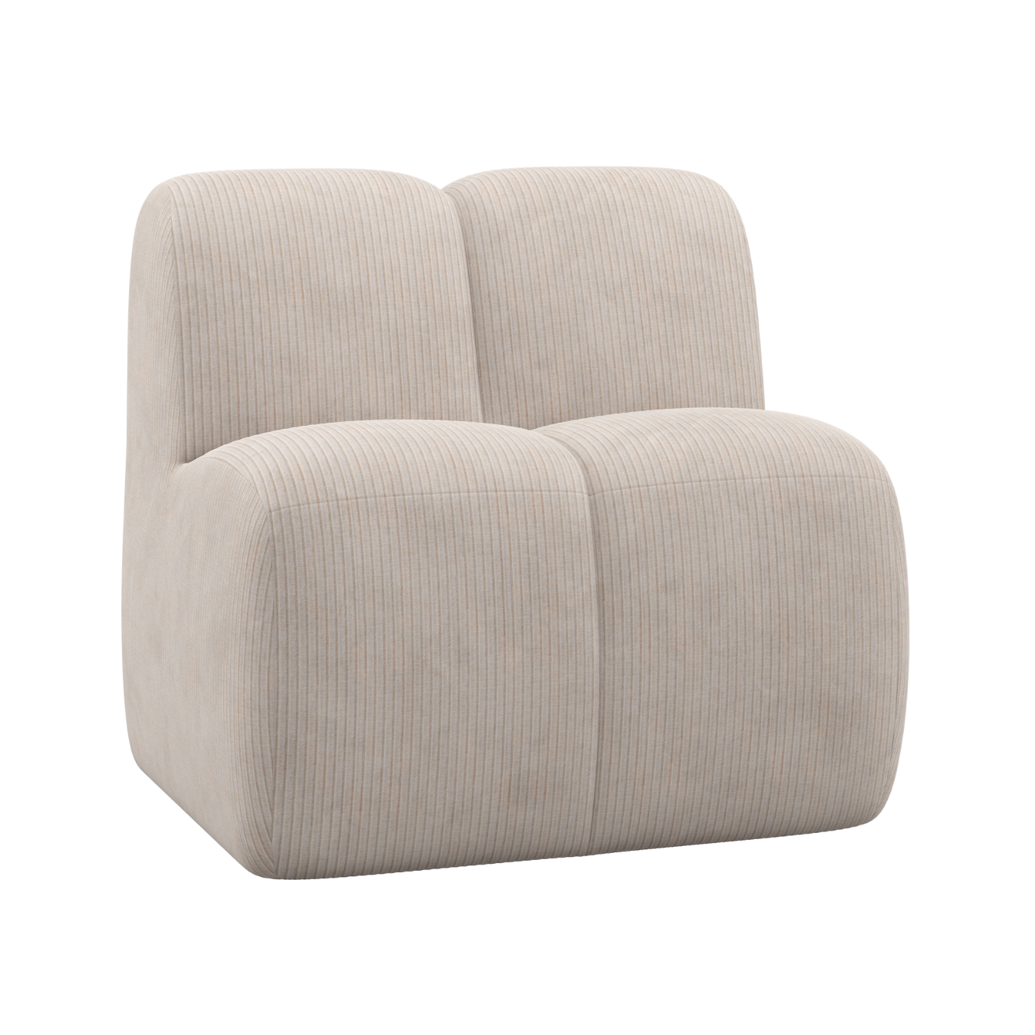 Armchair / MOJO BENCH module ecru corduroy