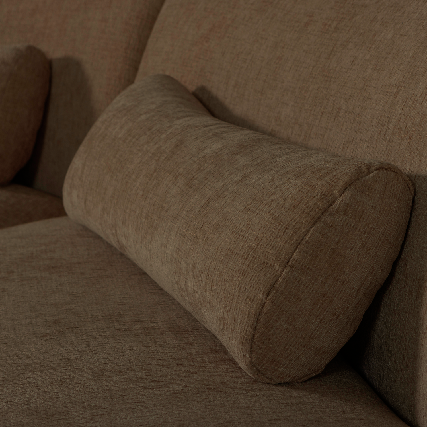 Brown BATAVIER 6-Person Semi-Circular Sofa