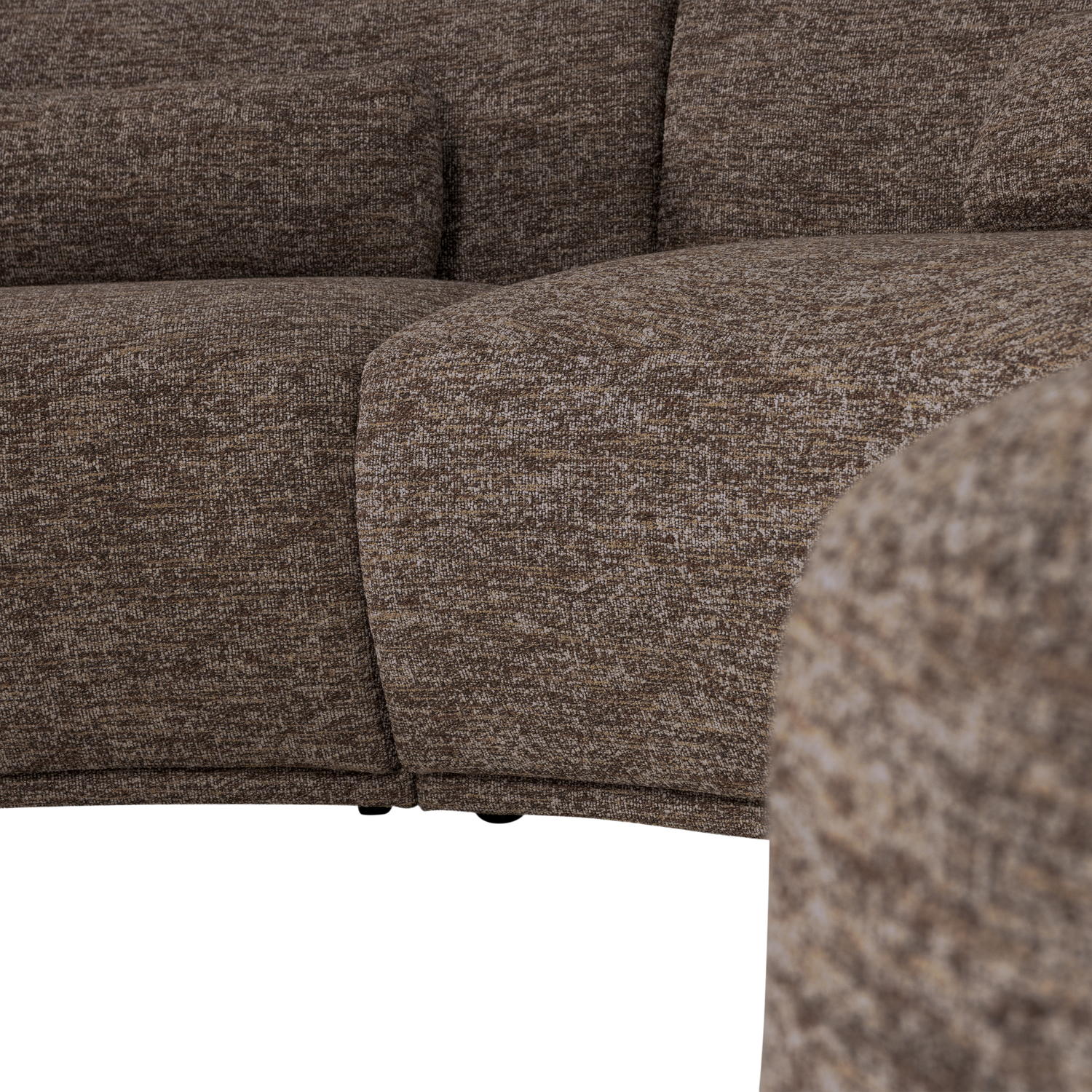 BATAVIER Brown Mélange Semi-Circular Sofa for 6 People