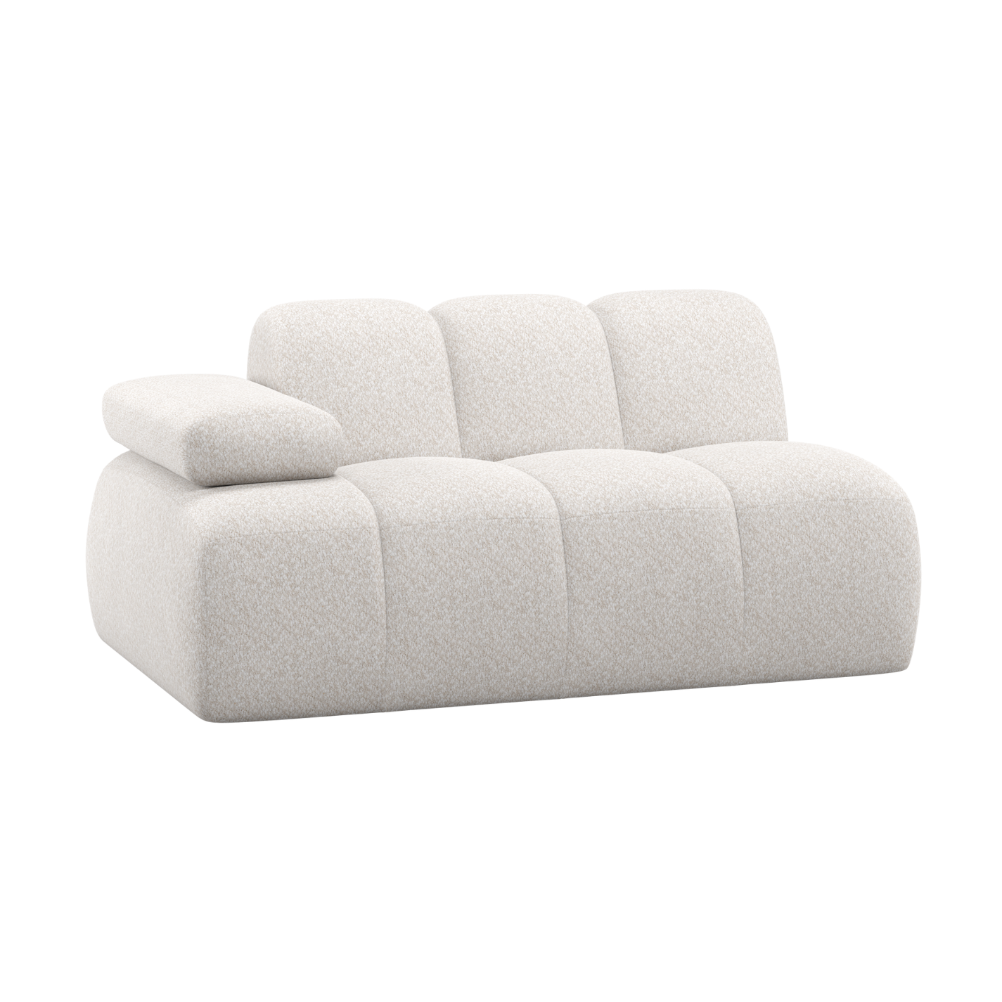MOJO Modular Sofa - 1.5-Seater Left-Arm Ecru Sheep Fabric