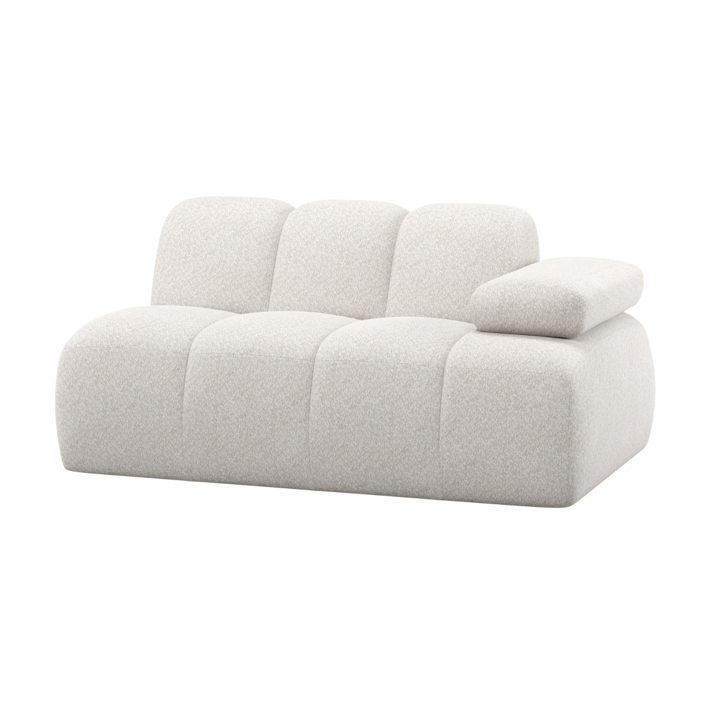 MOJO Modular Sofa - 1.5-Seater Right-Hand Element Ecru Sheep Fabric