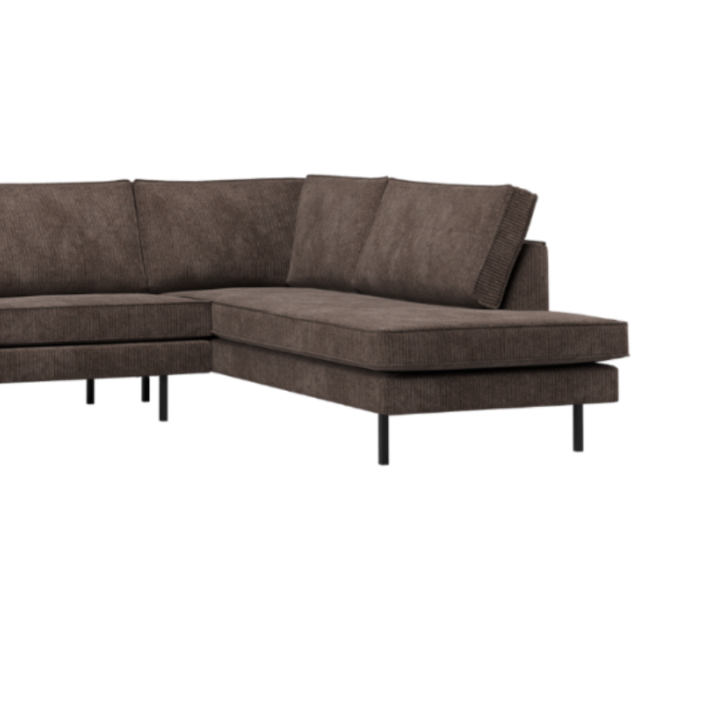 Right-facing corner sofa RODEO brown corduroy