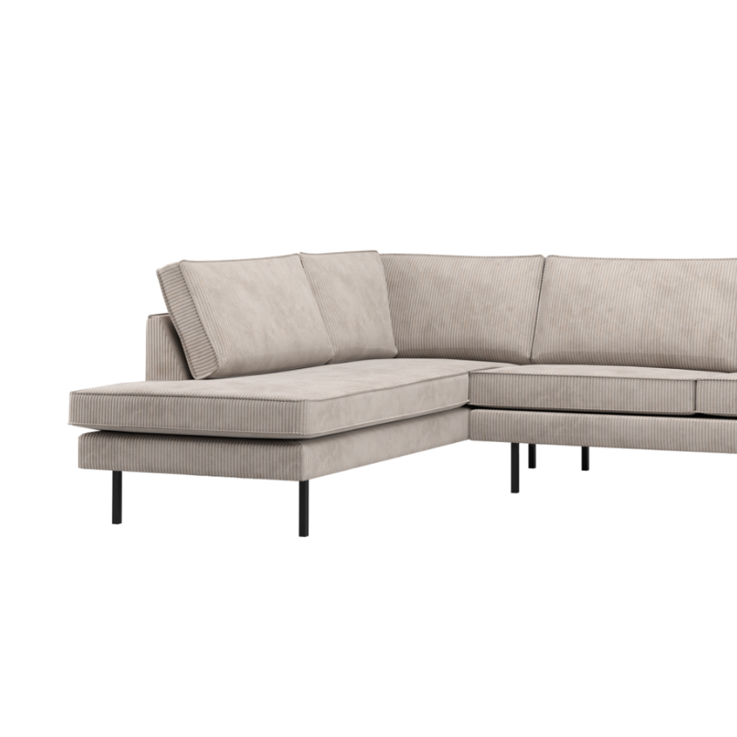 Left-facing corner sofa RODEO ecru corduroy