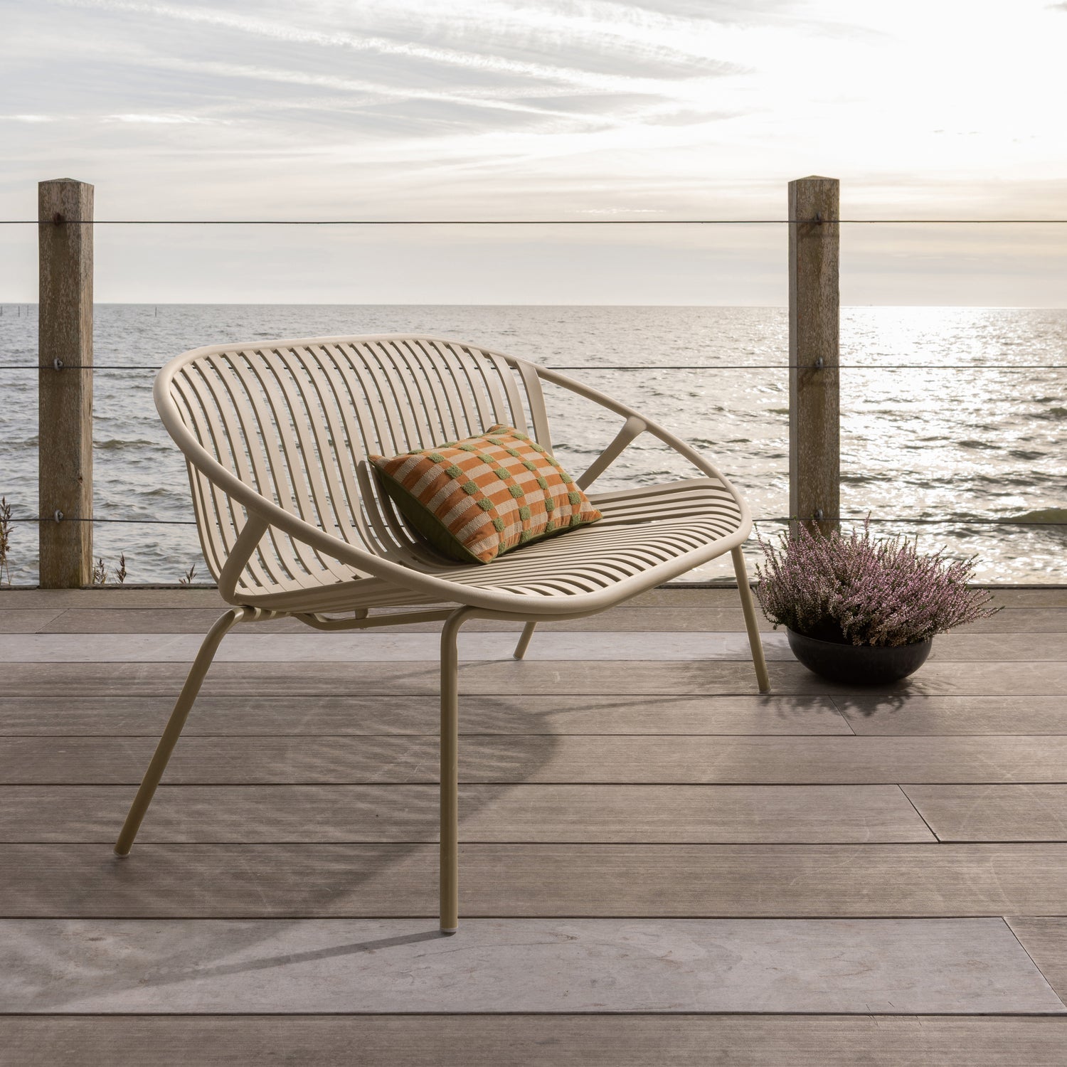 BRUCE Beige 2-Seater Garden Sofa