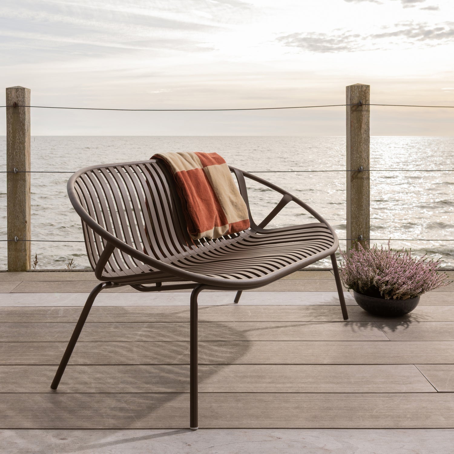 Brown 2-Seater Garden Sofa BRUCE
