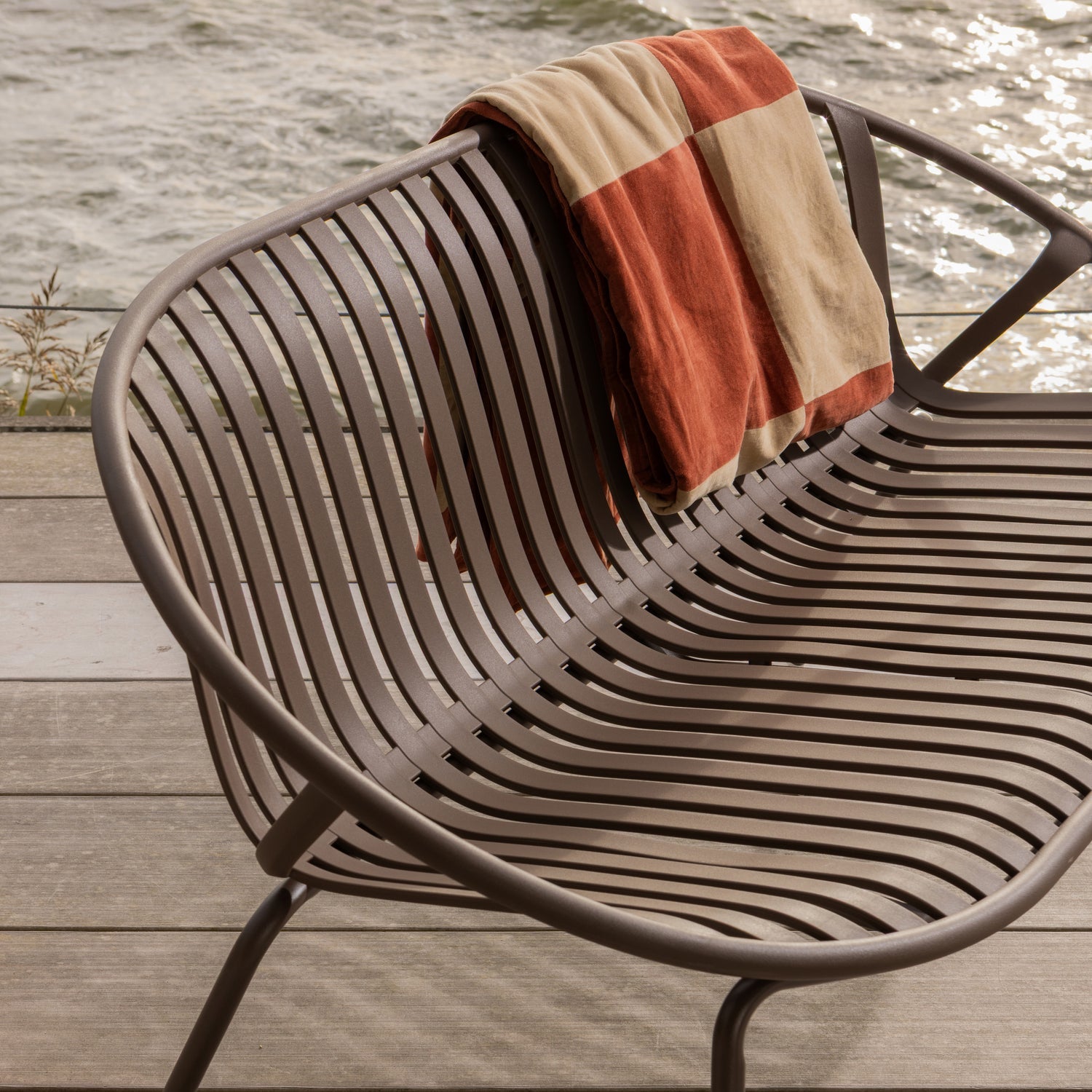 Brown 2-Seater Garden Sofa BRUCE