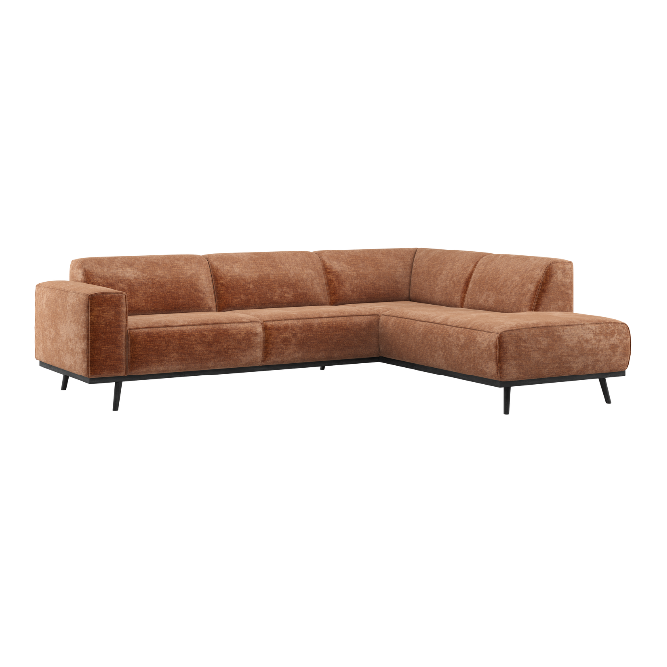 Right-facing Corner Sofa STATEMENT Brick Chenille