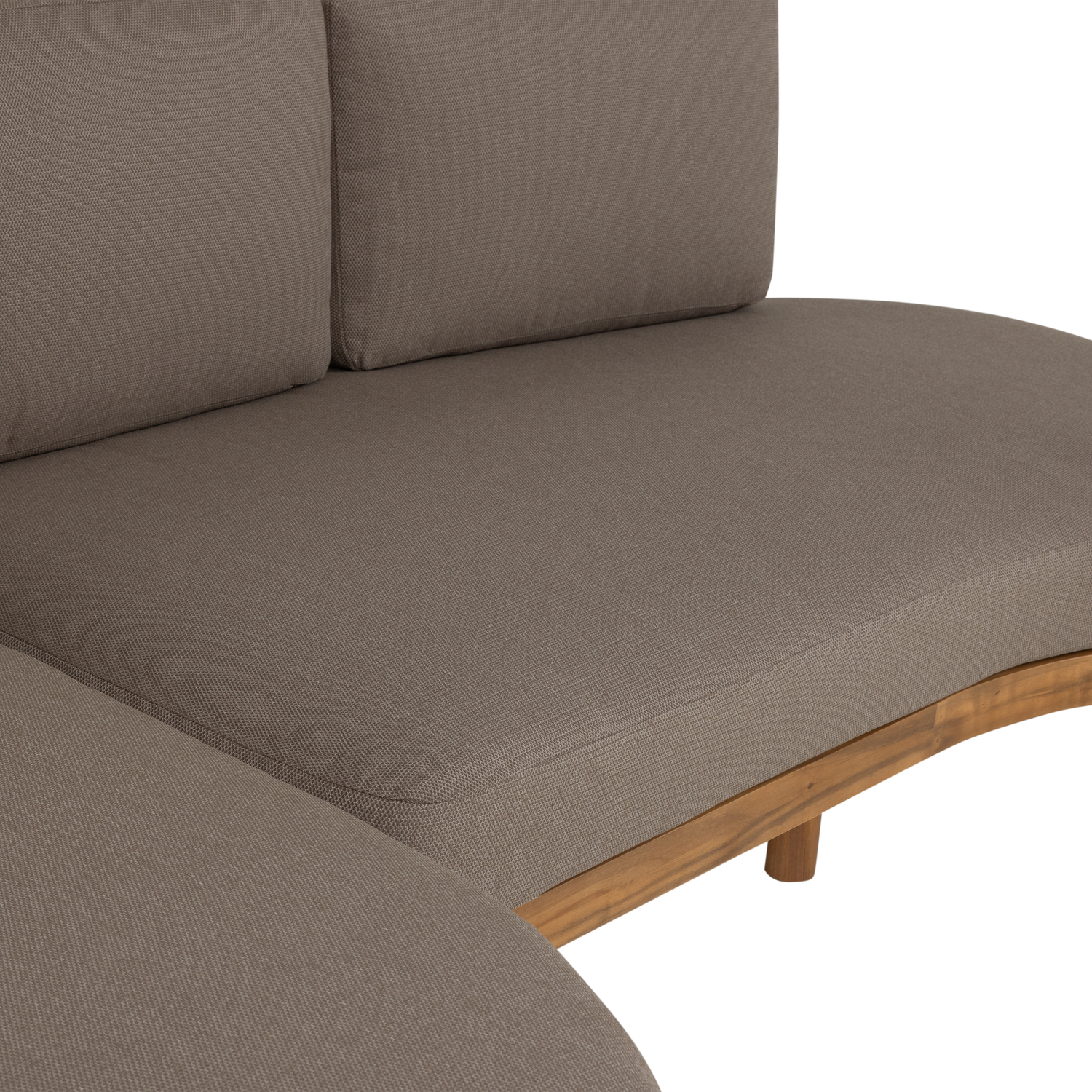 Left-sided garden corner sofa ZINTO gray with acacia wood base
