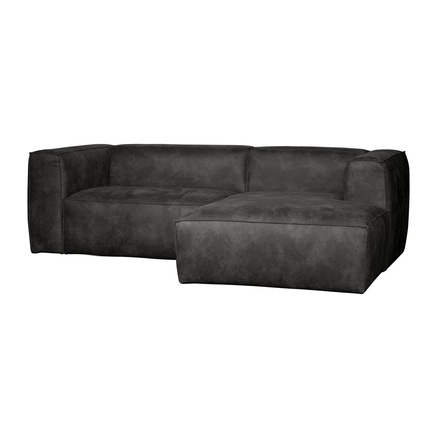 Right -handed corner Bean Black Eco -leather