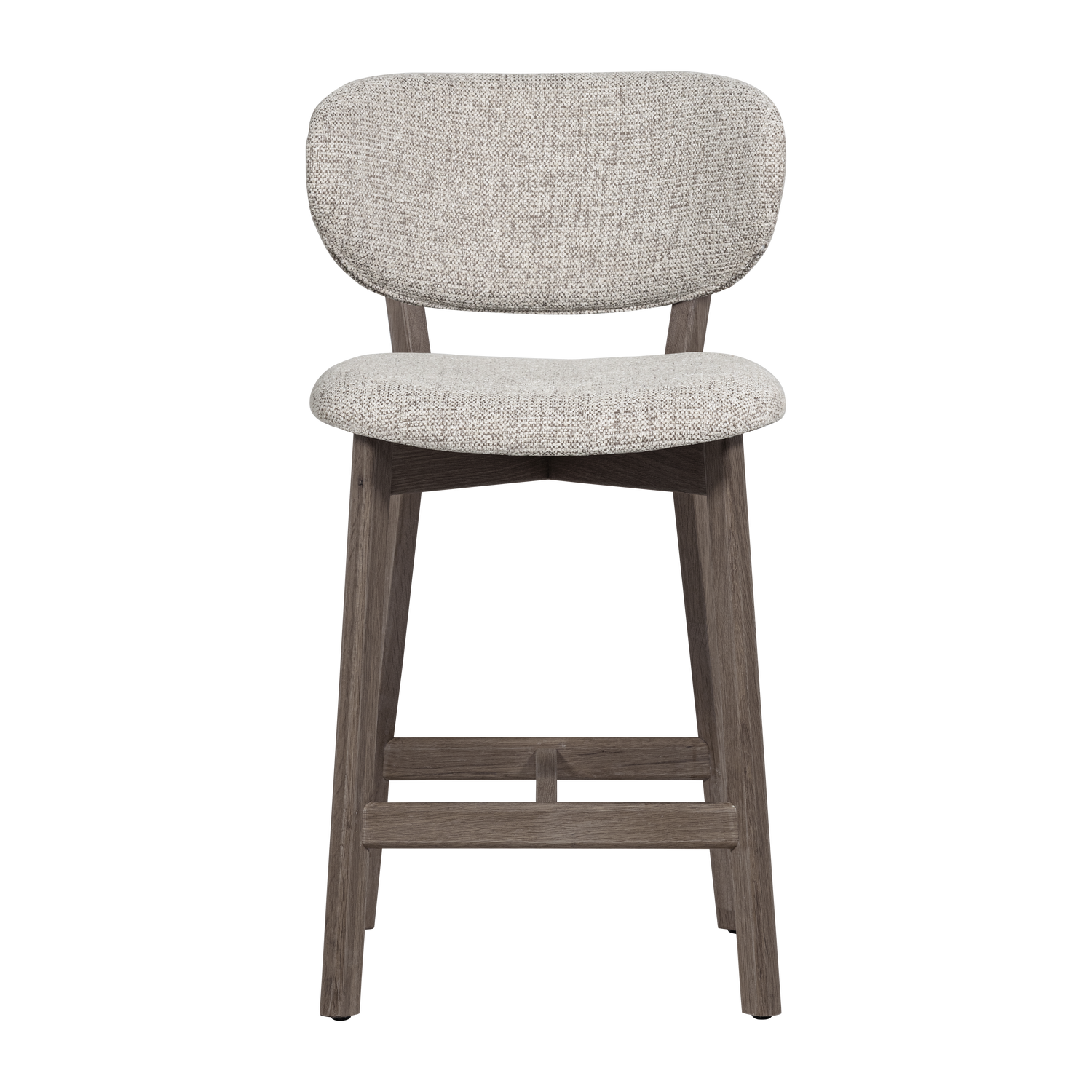 UDAR Bar Stool in Gray-Brown with Dark Brown Wooden Base