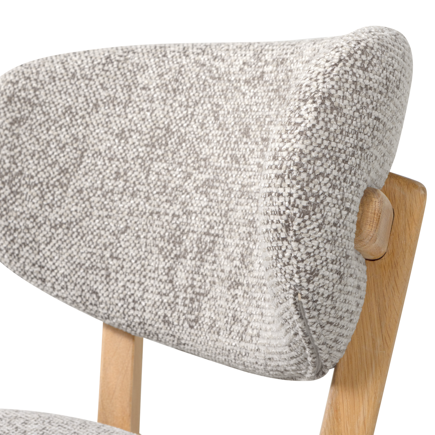 UDAR Bar Stool in Gray-Beige with Wooden Base