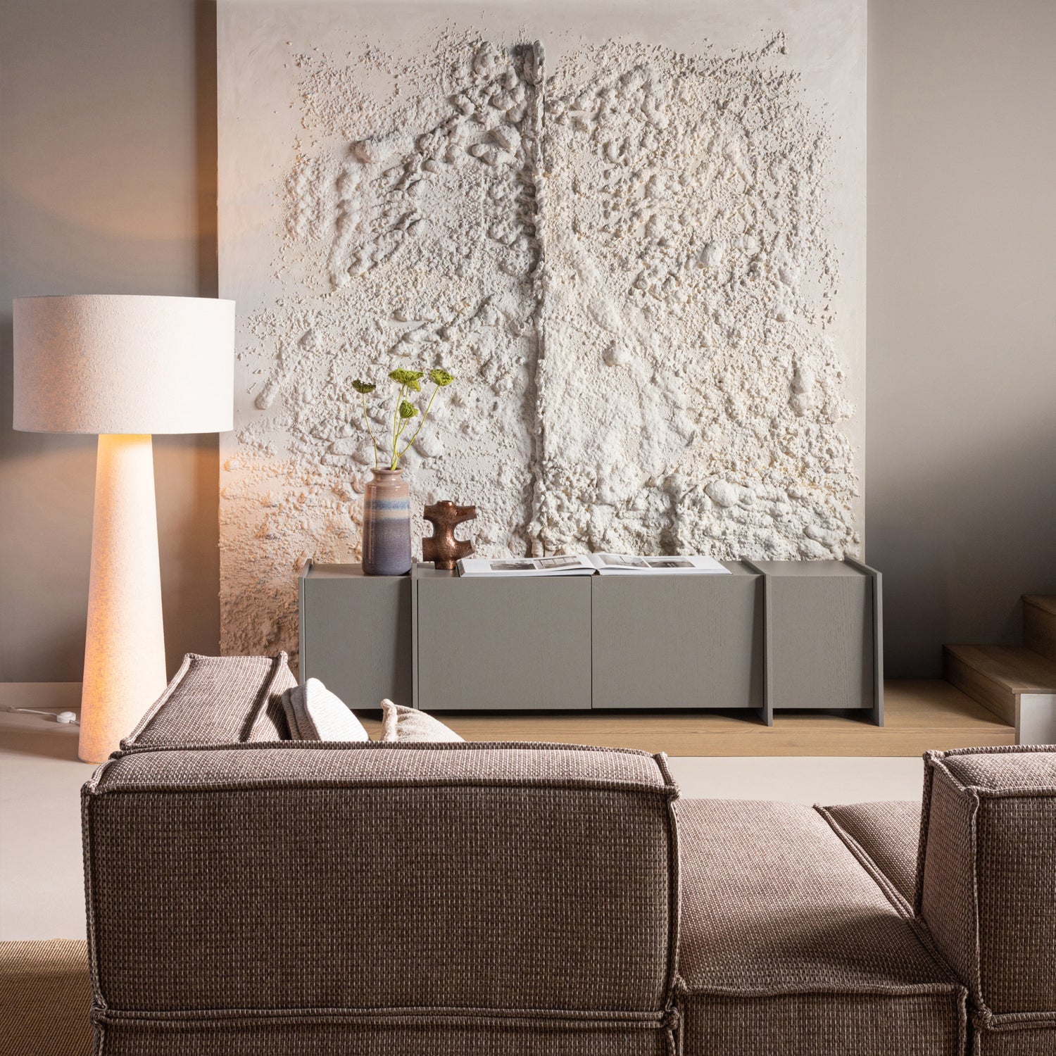 DECENNIA Vase beige with gray